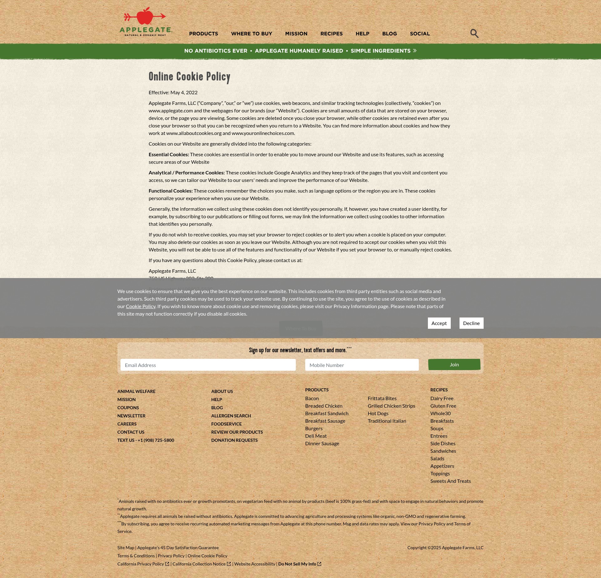 Screenshot of applegate.com