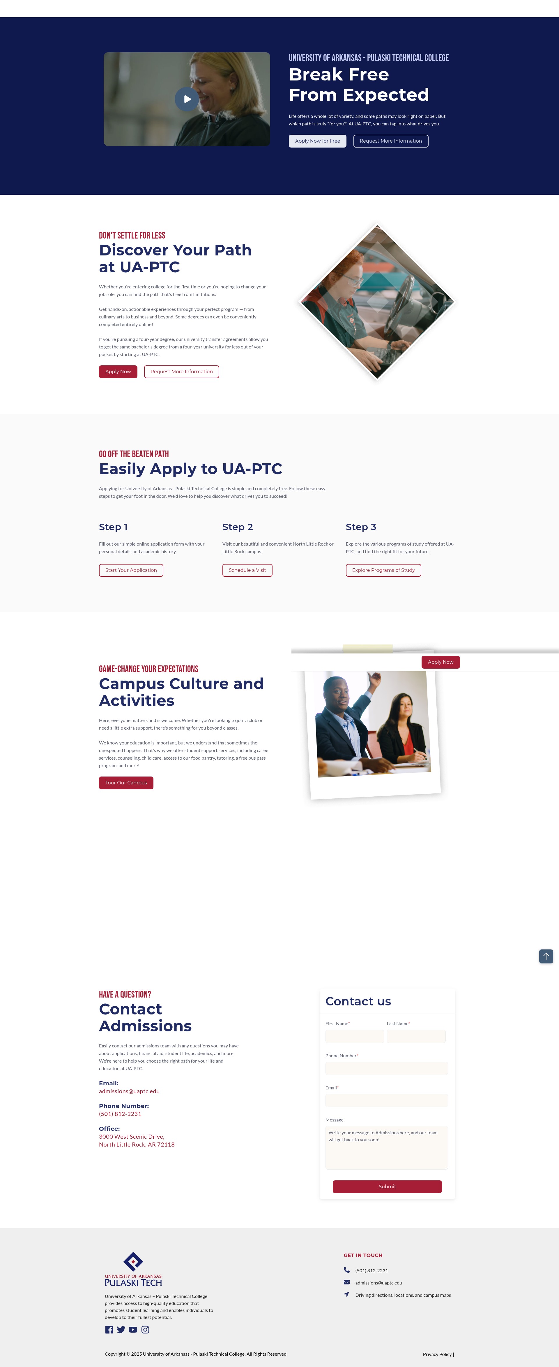 Screenshot of apply-uaptc.org