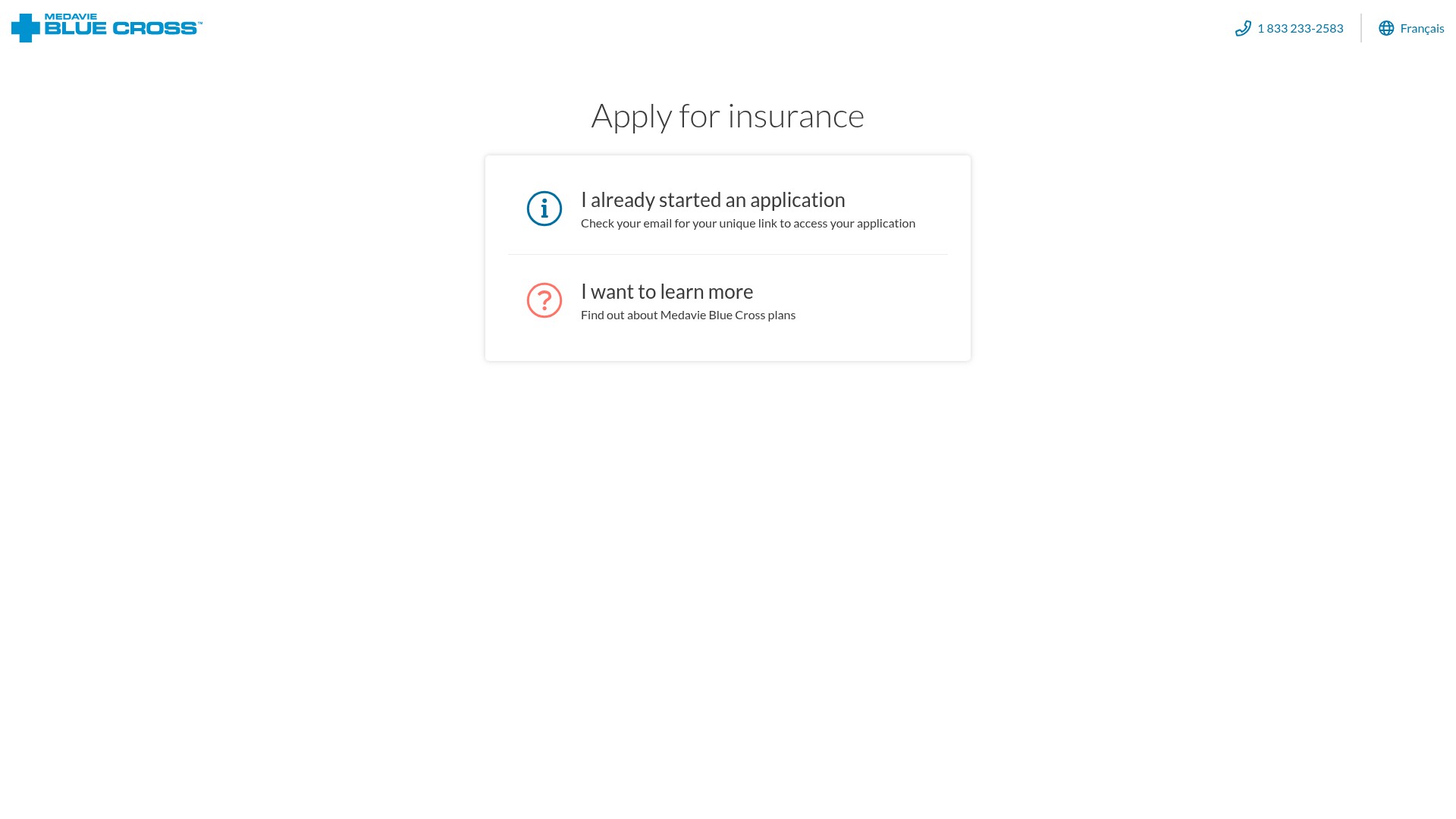 Screenshot of apply.bluecrosshealth.ca