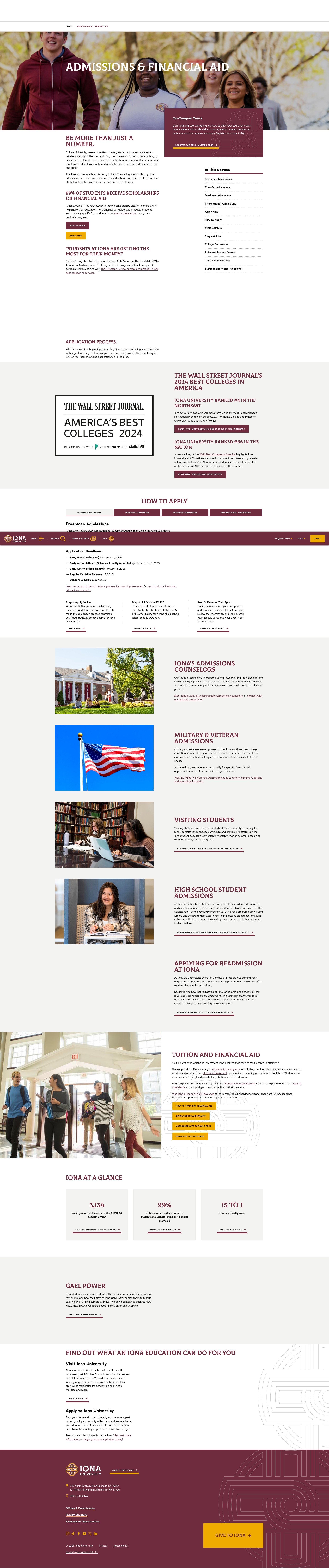 Screenshot of apply.iona.edu