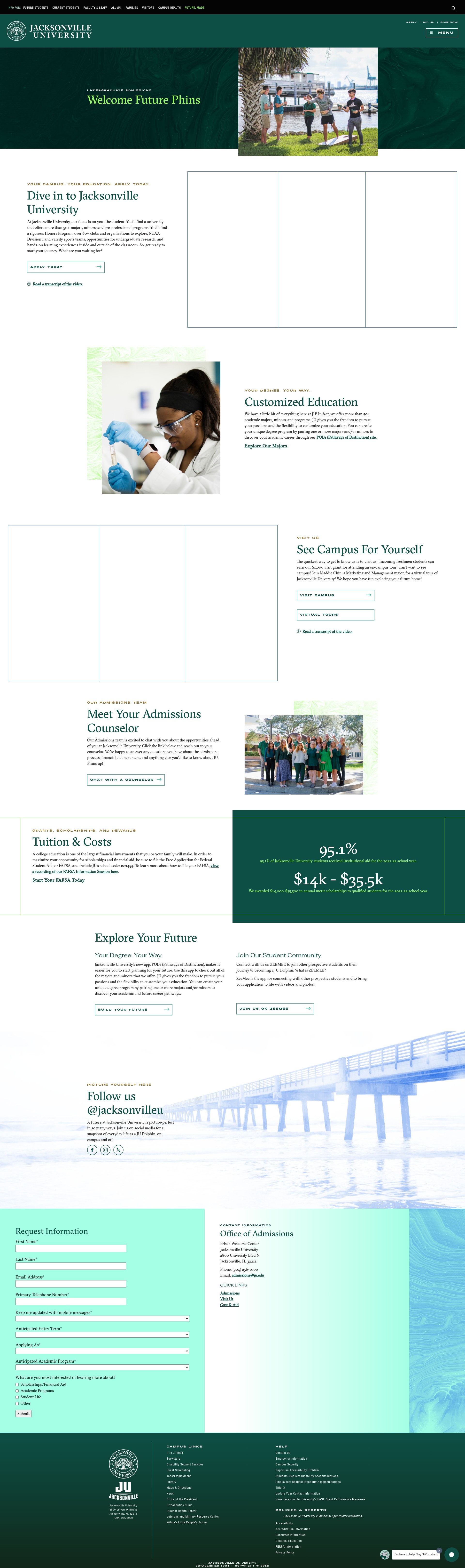 Screenshot of apply.ju.edu