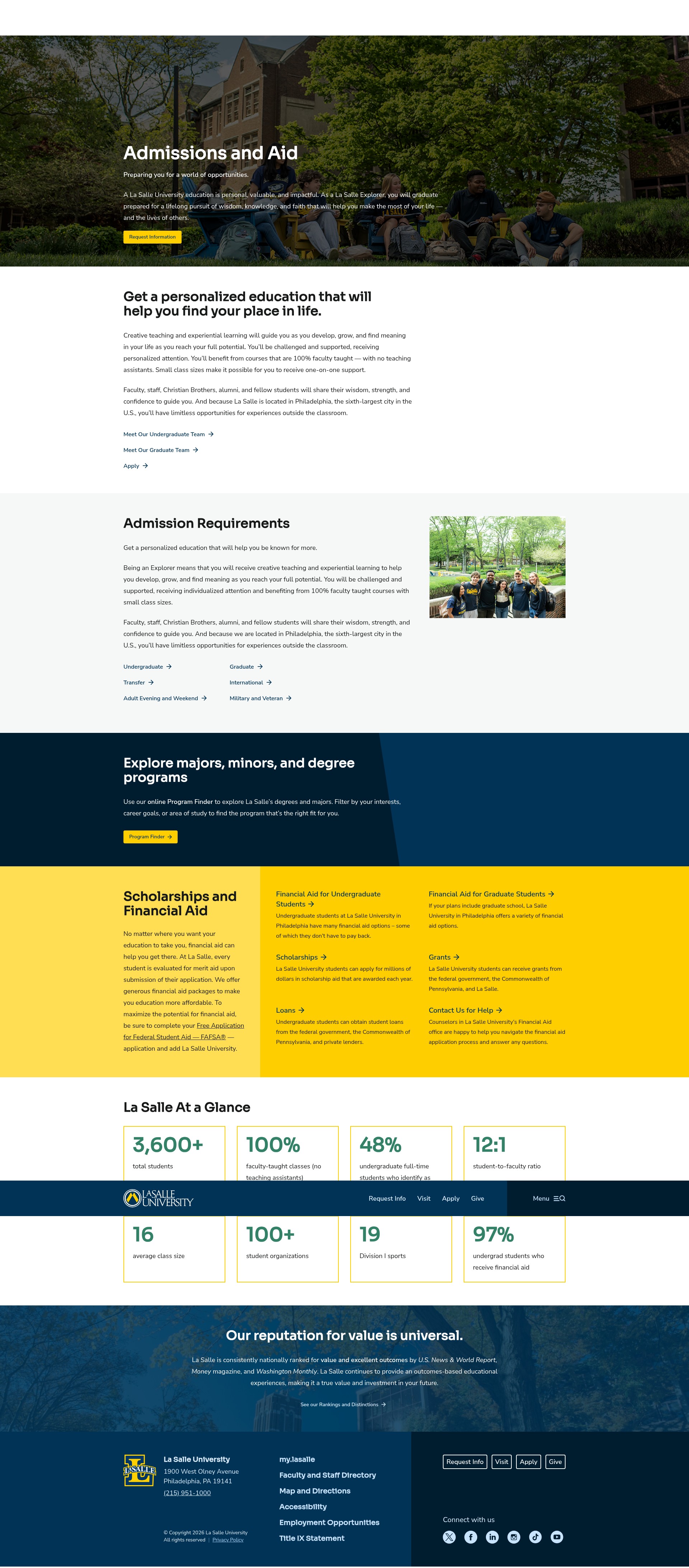 Screenshot of apply.lasalle.edu