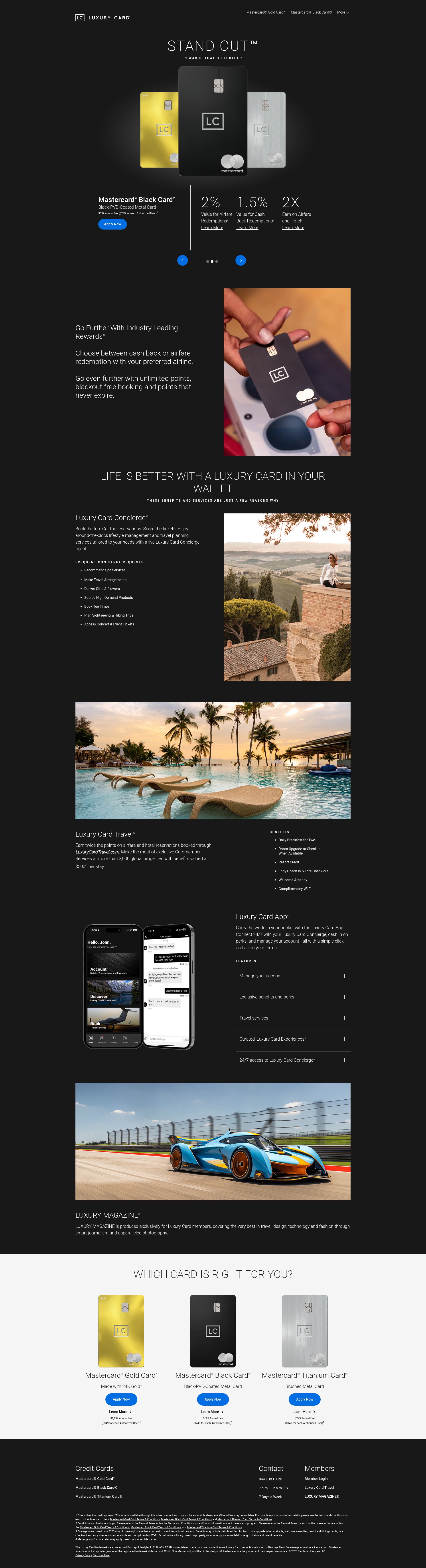 Screenshot of apply.luxurycard.com