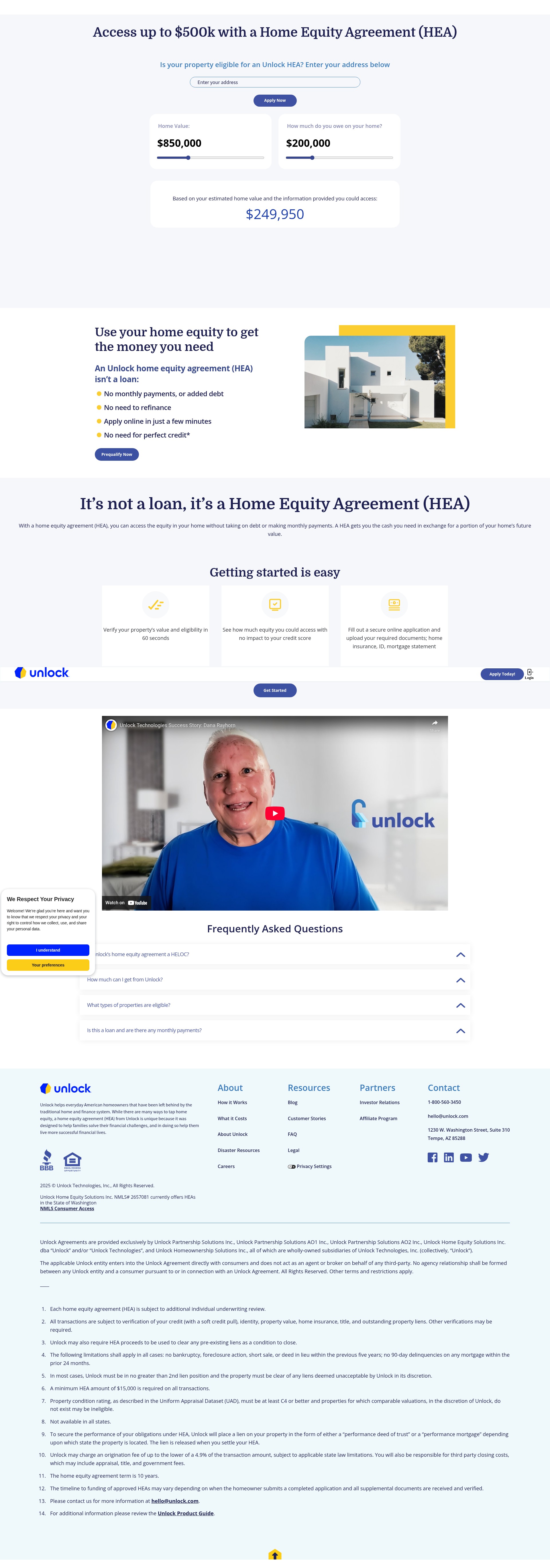 Screenshot of apply.unlock.com