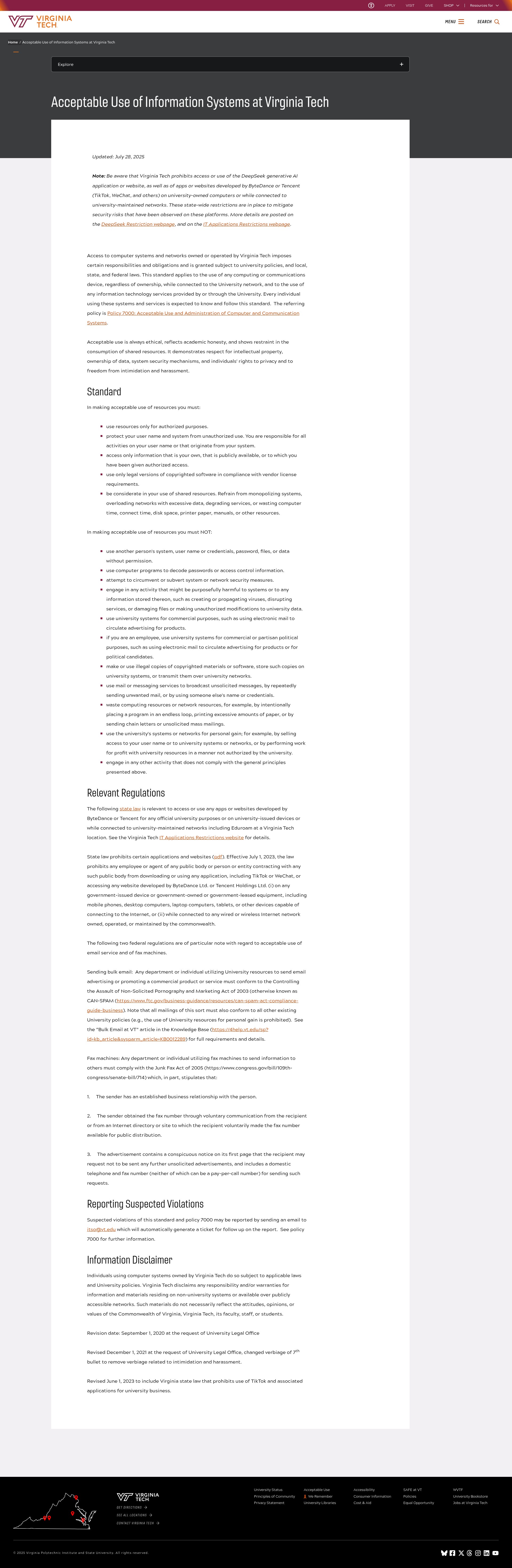 Screenshot of applyto.graduateschool.vt.edu