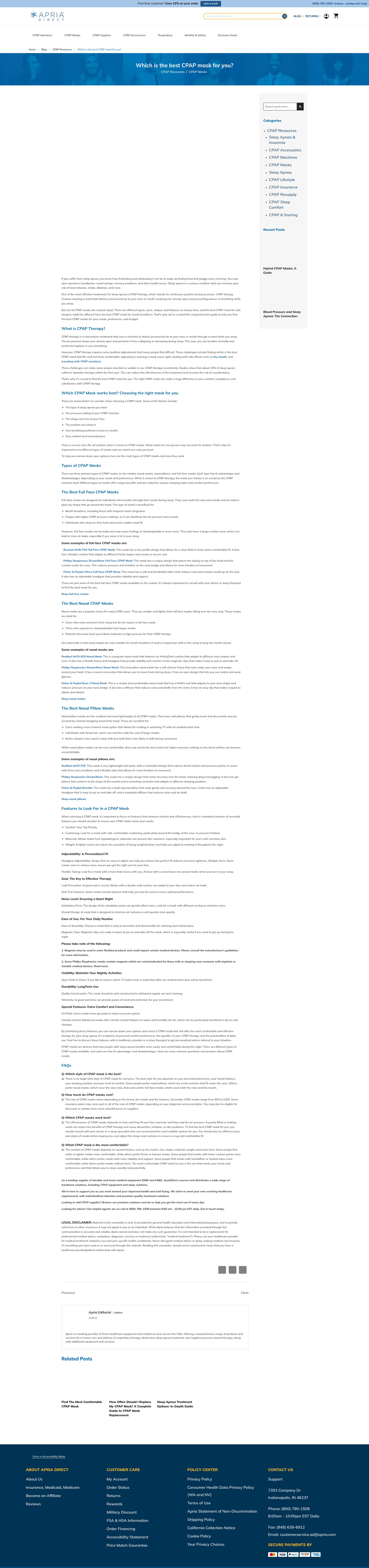 Screenshot of apriadirect.com