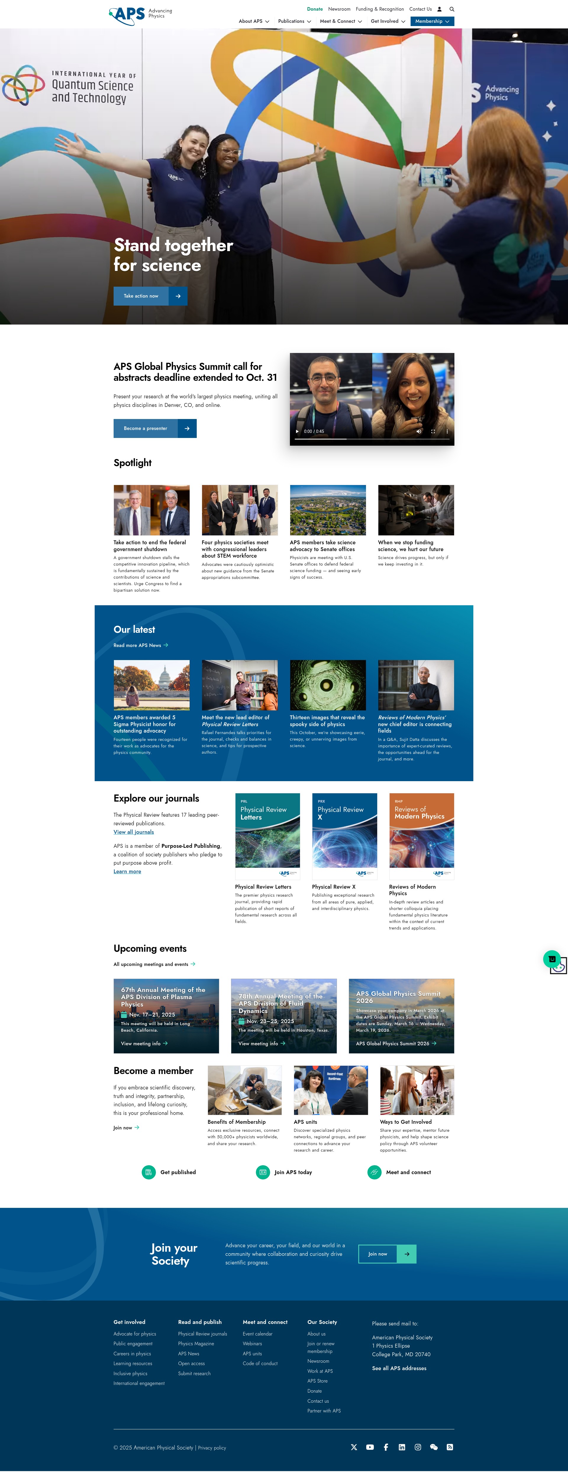 Screenshot of aps.org
