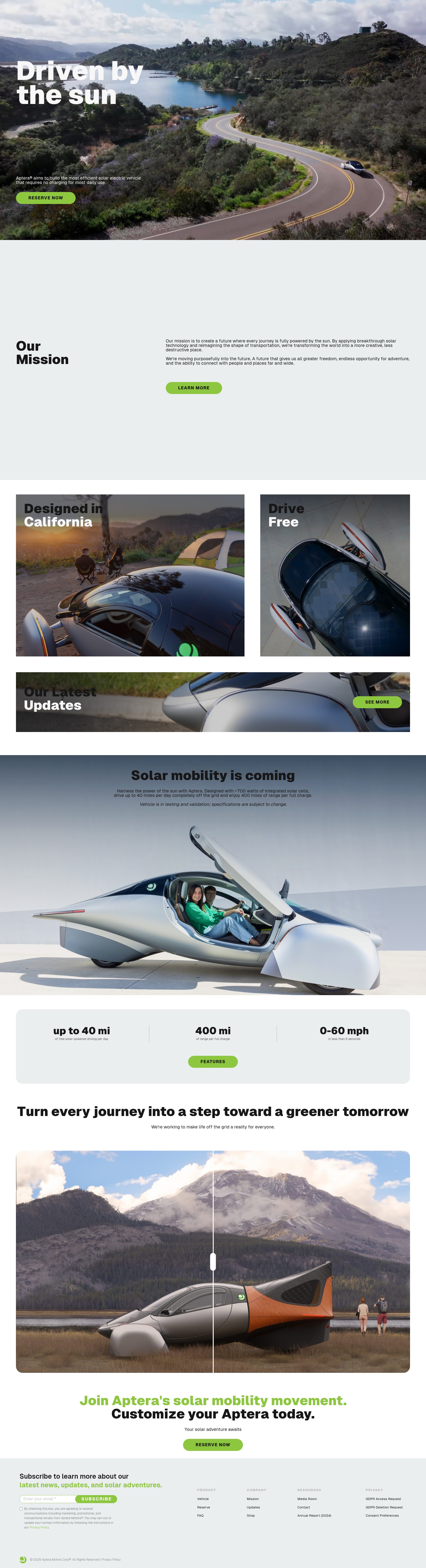Screenshot of aptera.us