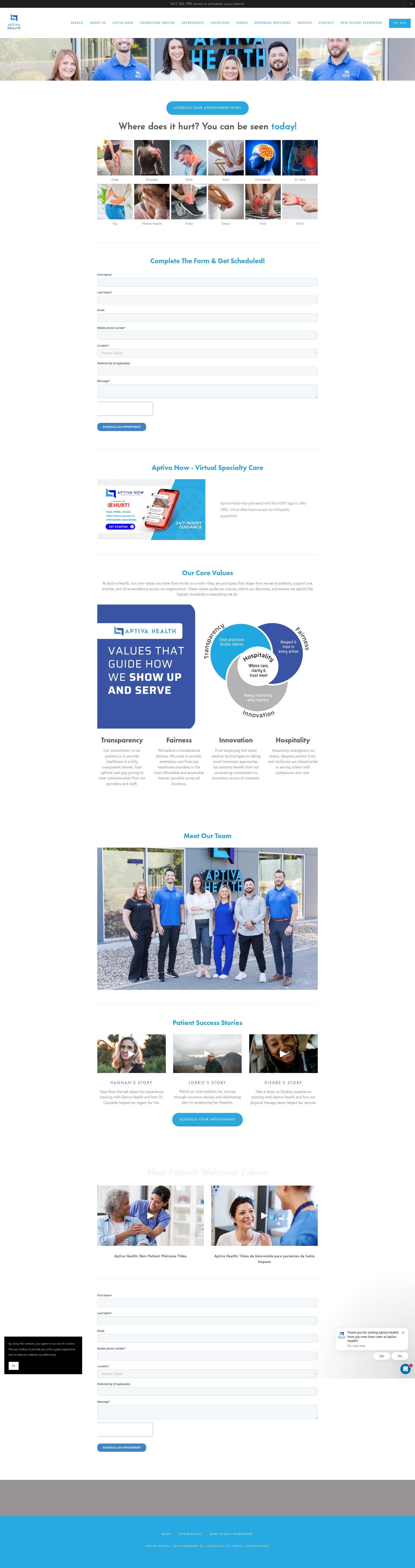 Screenshot of aptivahealth.com