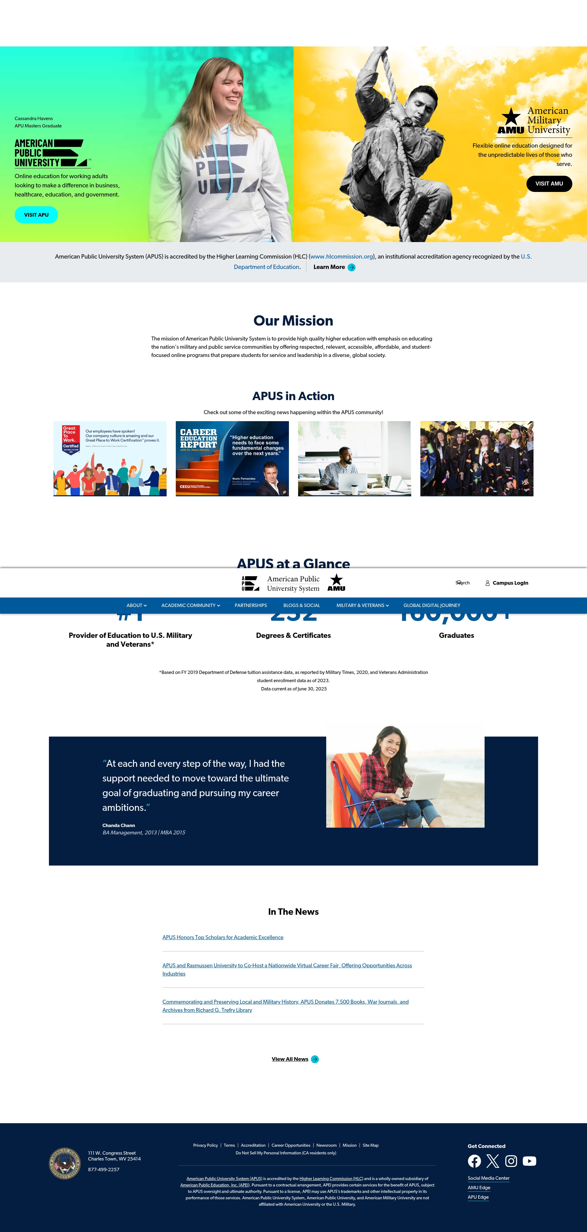 Screenshot of apus.edu