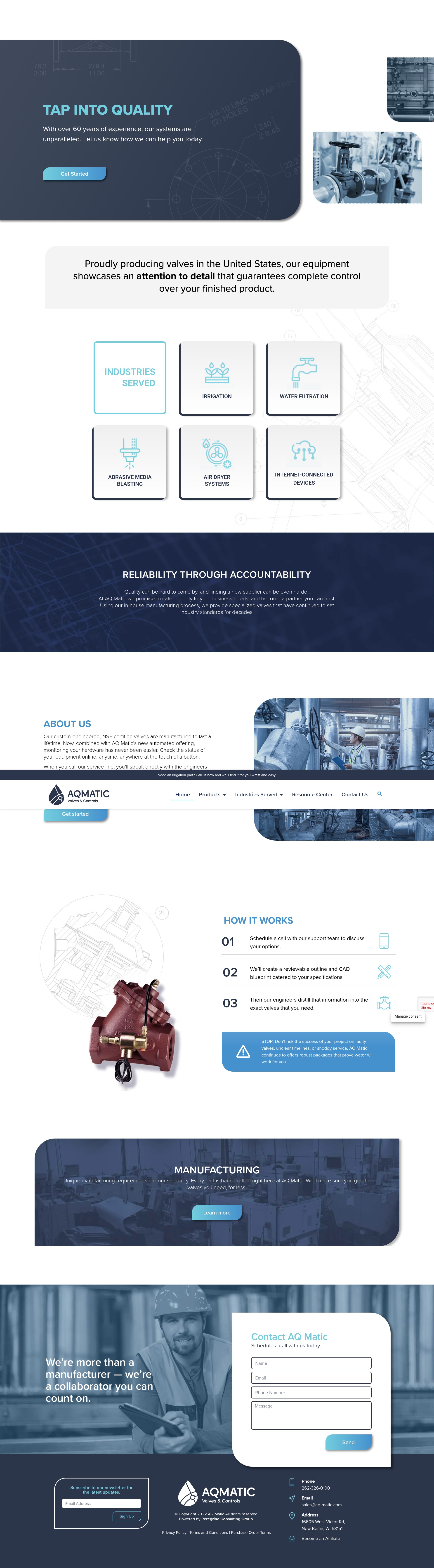 Screenshot of aqmaticvalvesandcontrols.com
