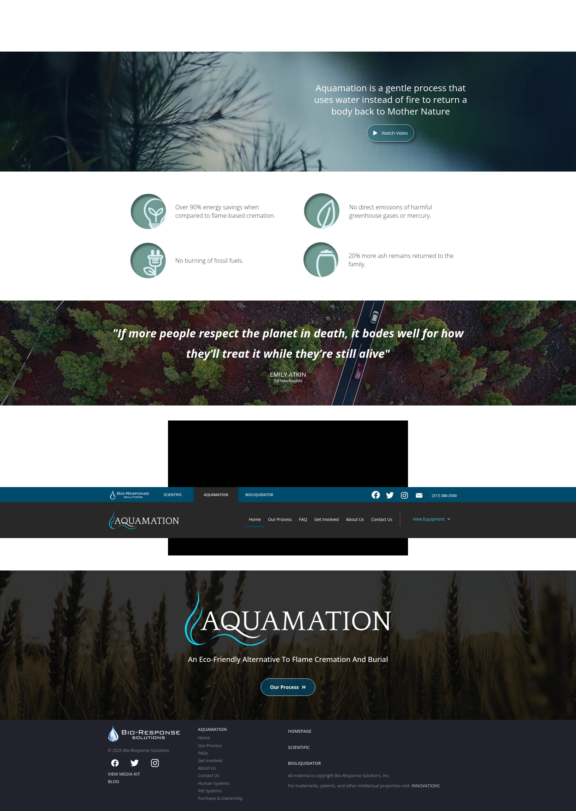 Screenshot of aquamationinfo.com