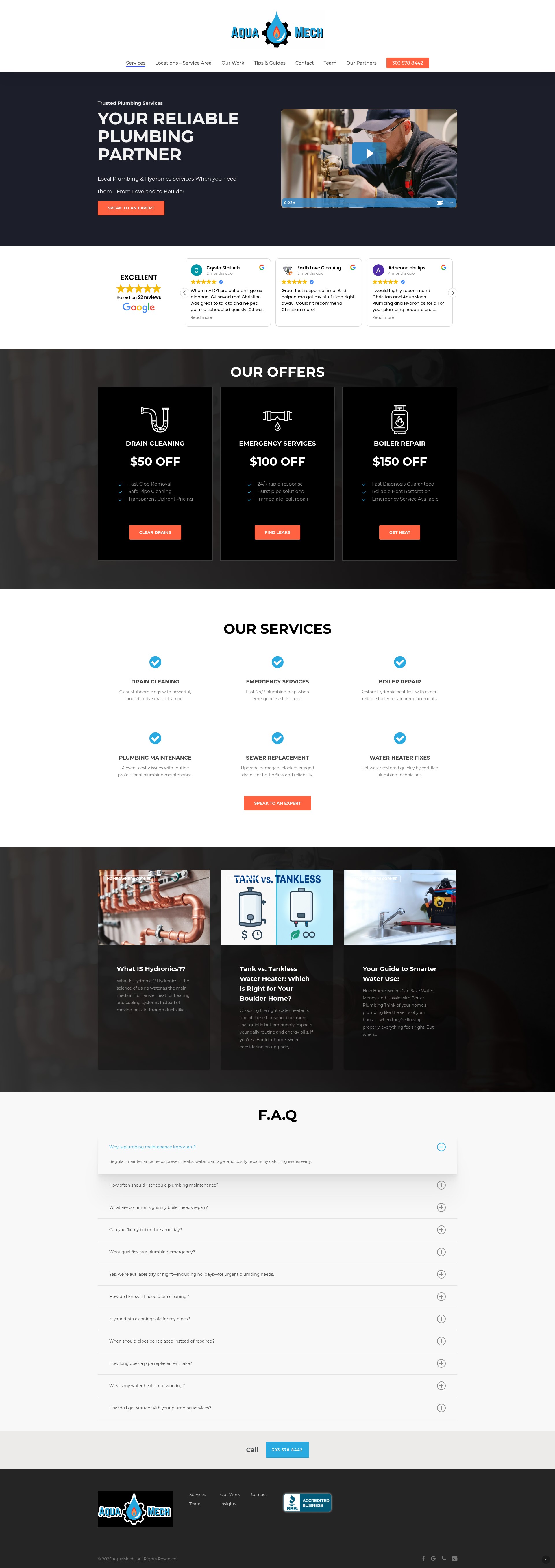 Screenshot of aquamechco.com