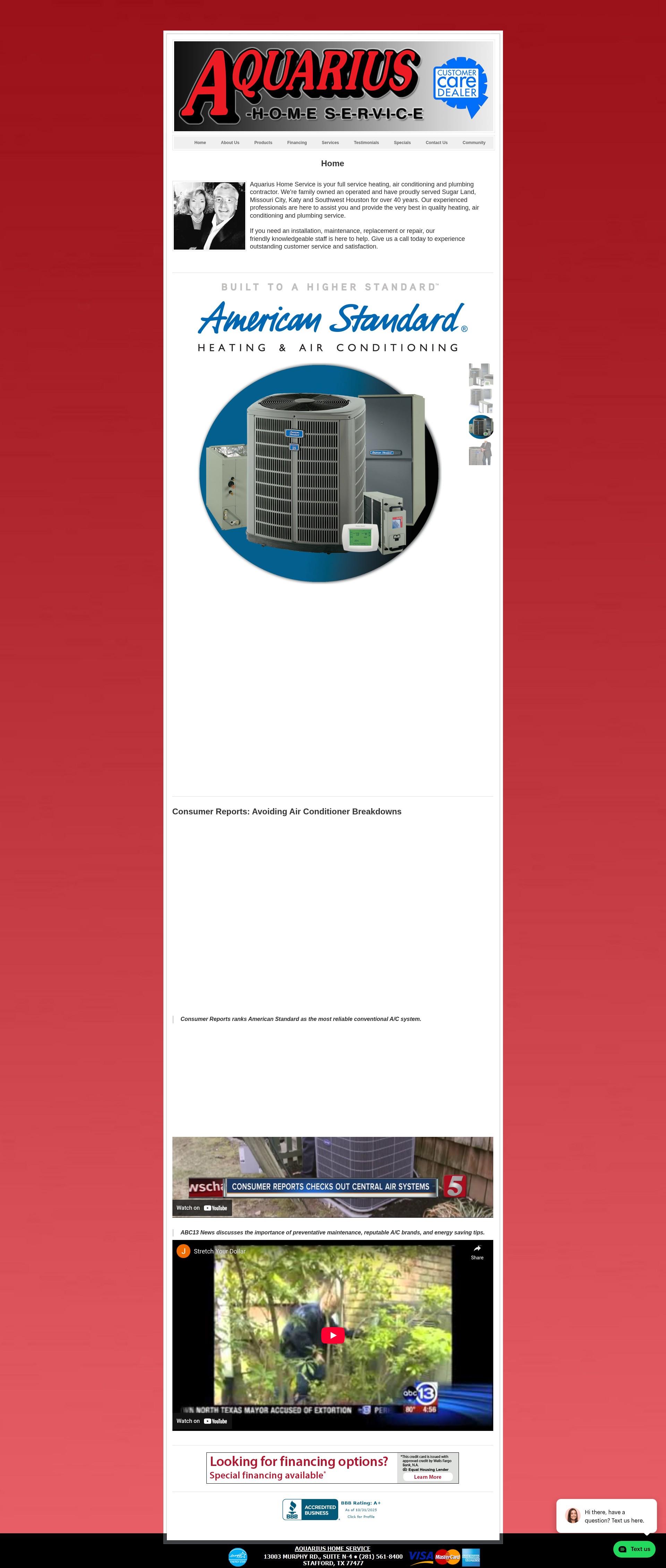 Screenshot of aquariushomeservice.com