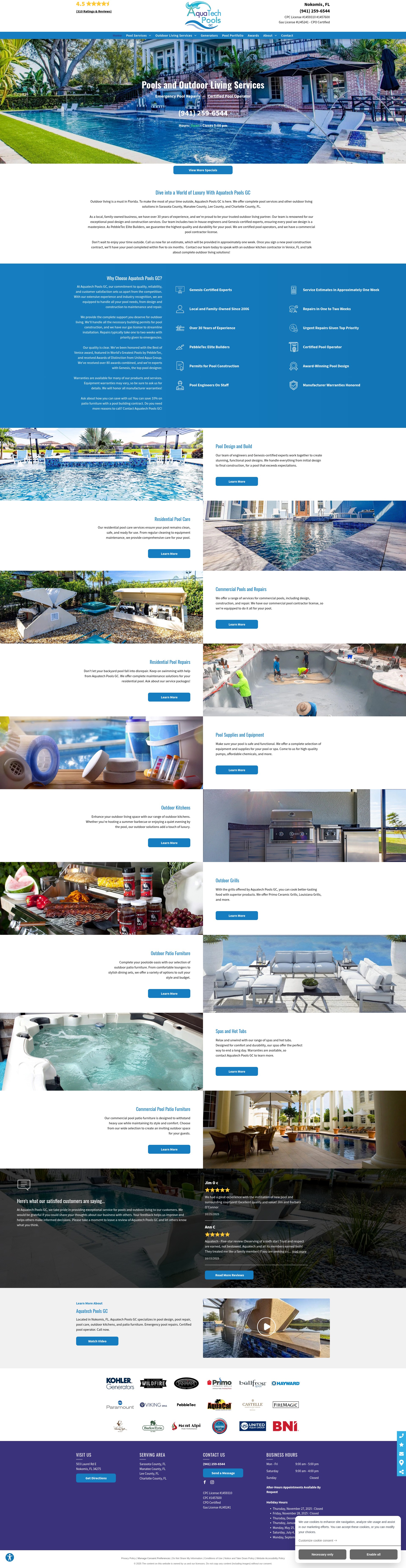 Screenshot of aquatechpoolsgc.com