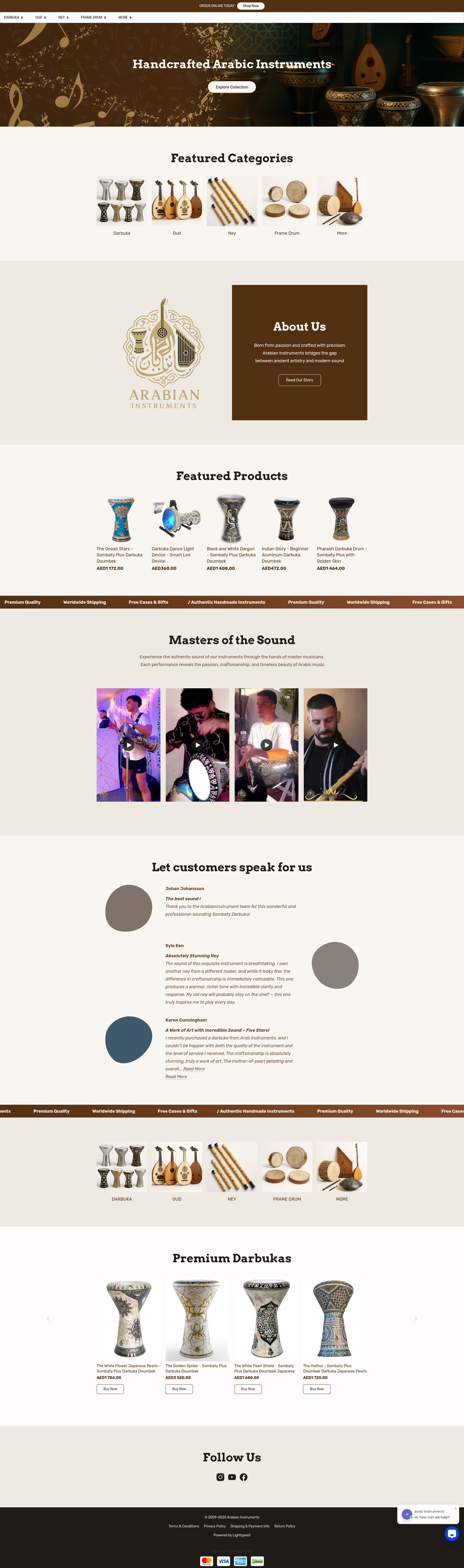 Screenshot of arabianinstruments.com