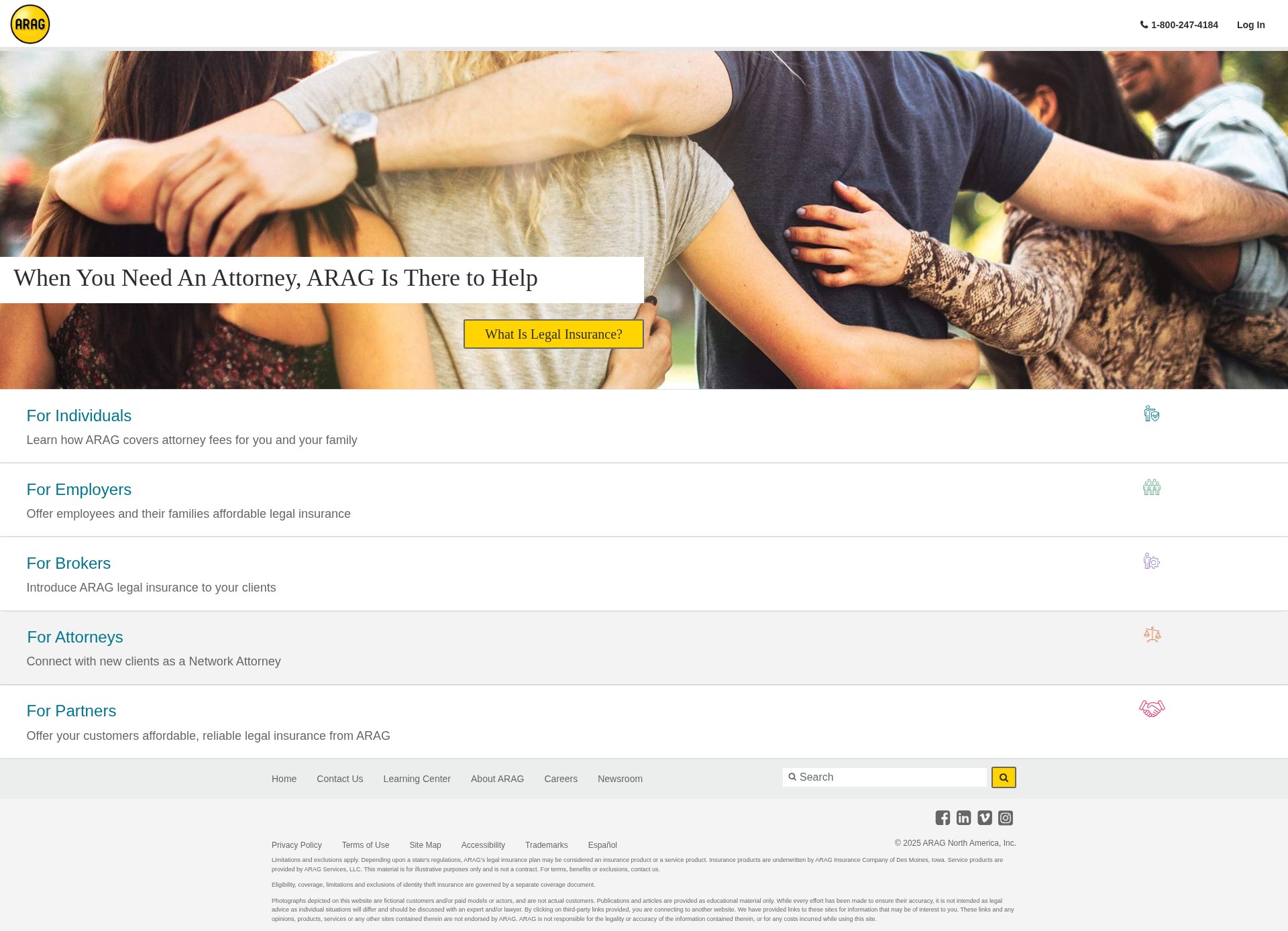 Screenshot of araglegal.com