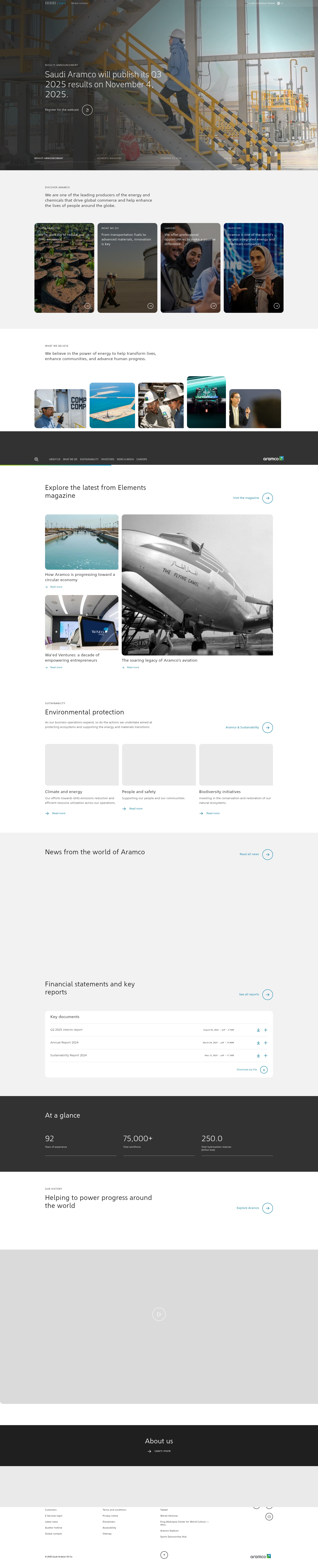 Screenshot of aramco.com