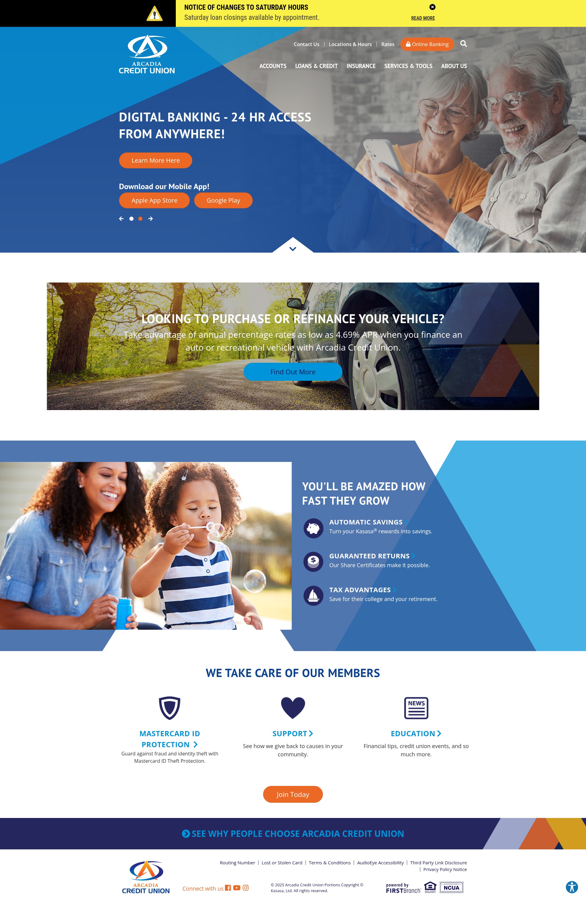 Screenshot of arcadiacu.com