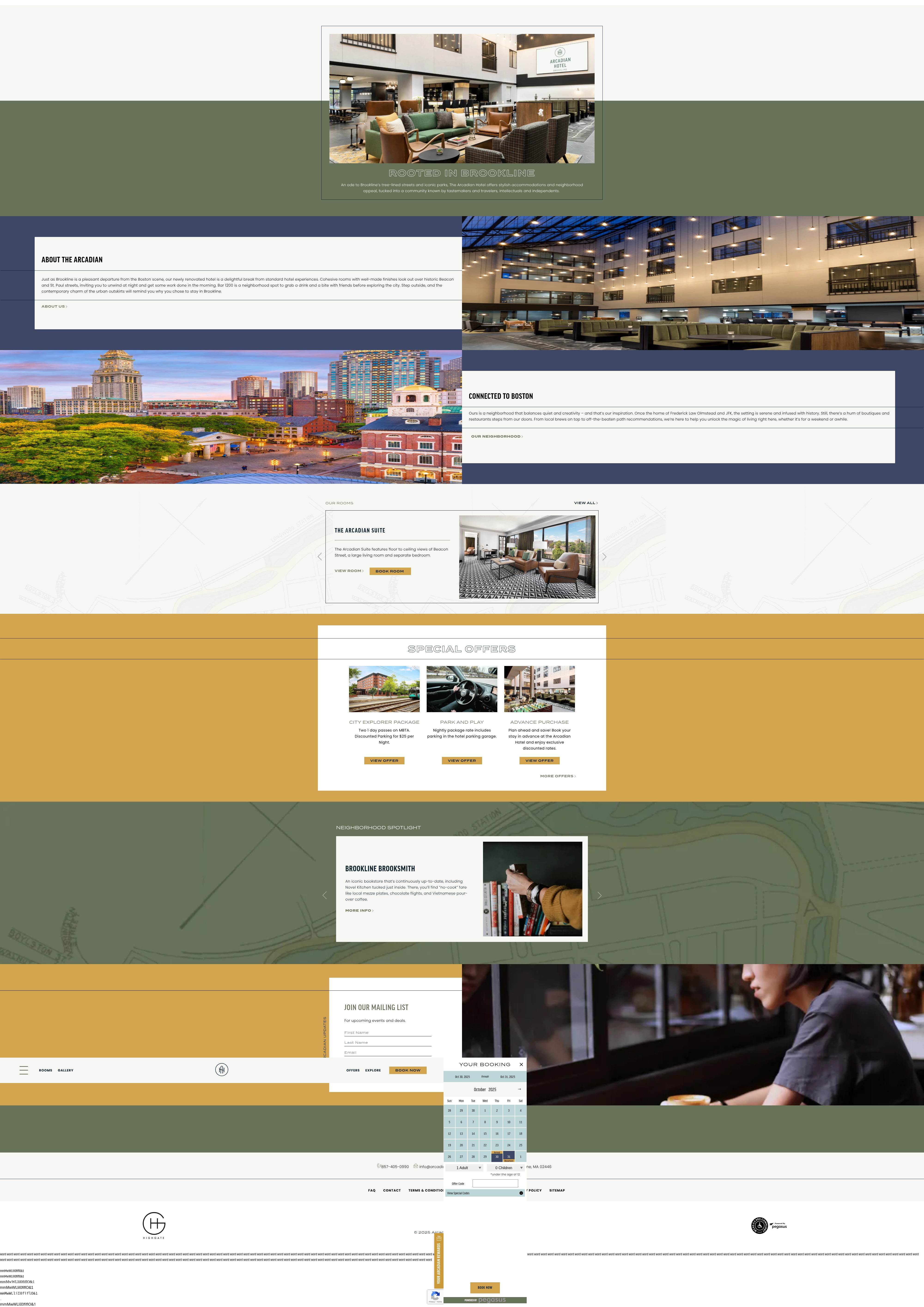 Screenshot of arcadianhotel.com