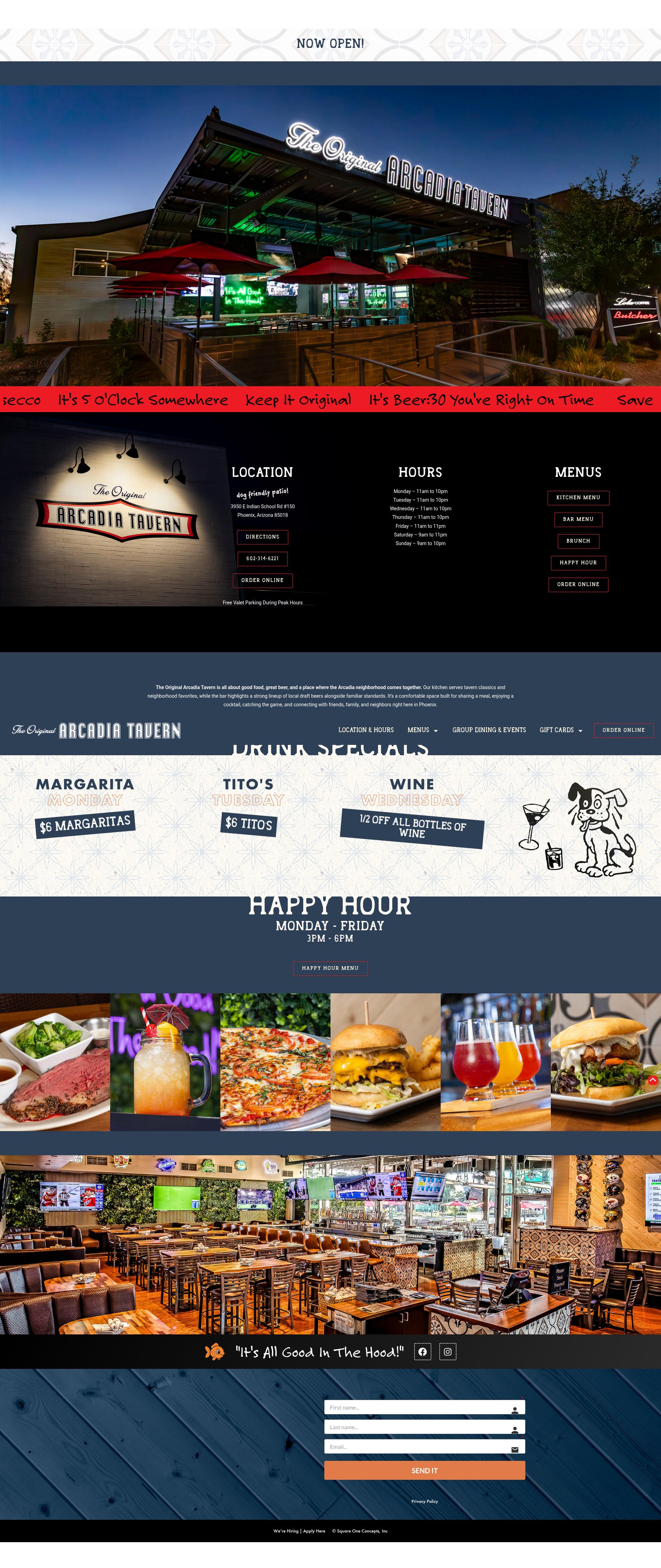 Screenshot of arcadiatavernaz.com