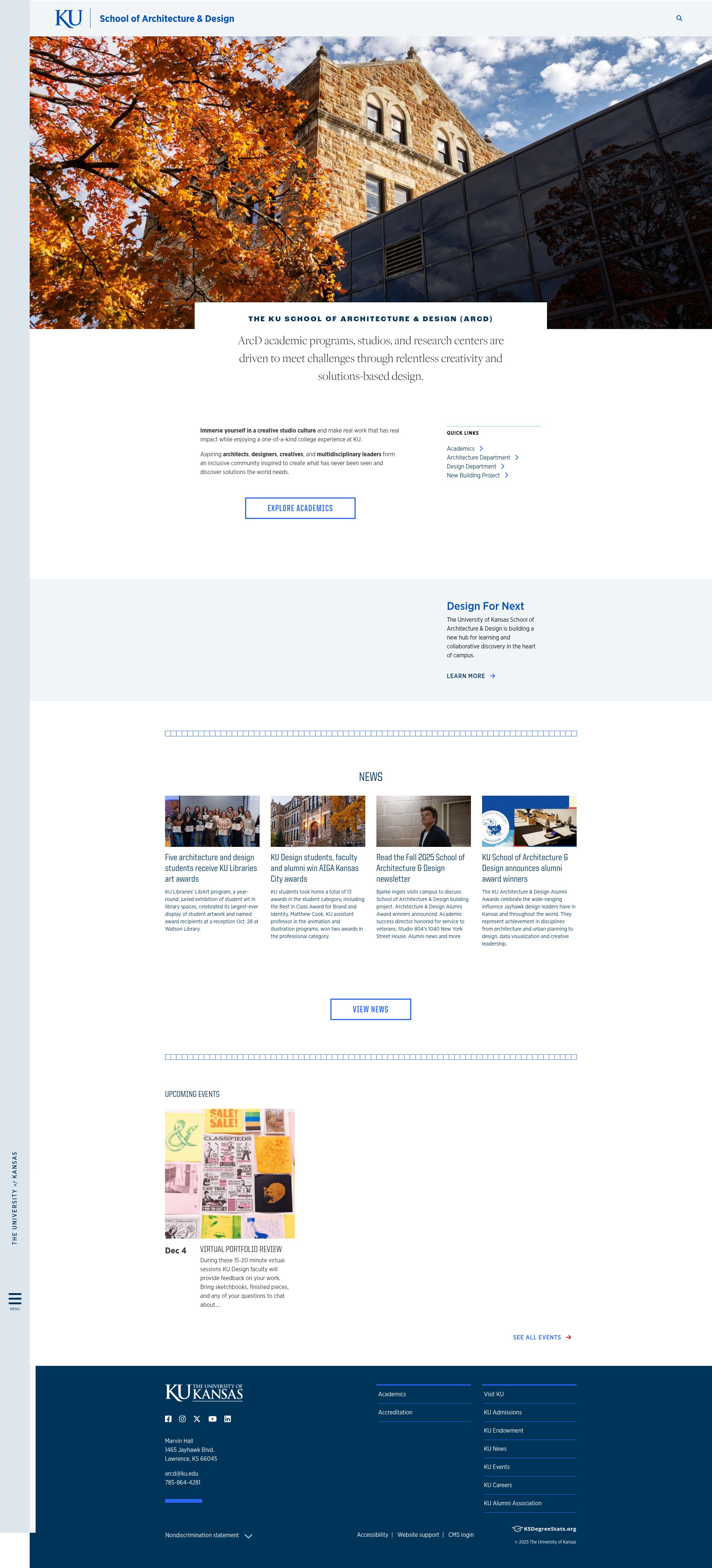 Screenshot of arcd.ku.edu