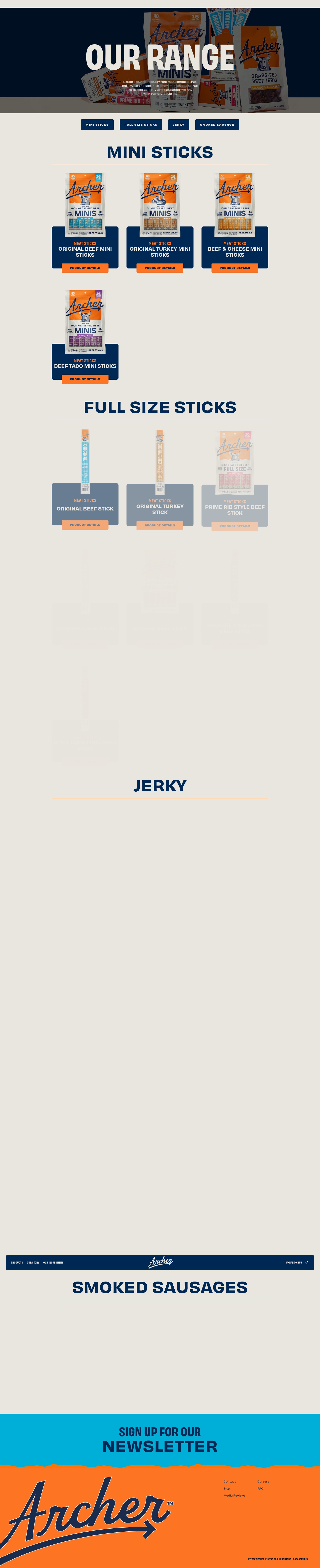 Screenshot of archerjerky.com