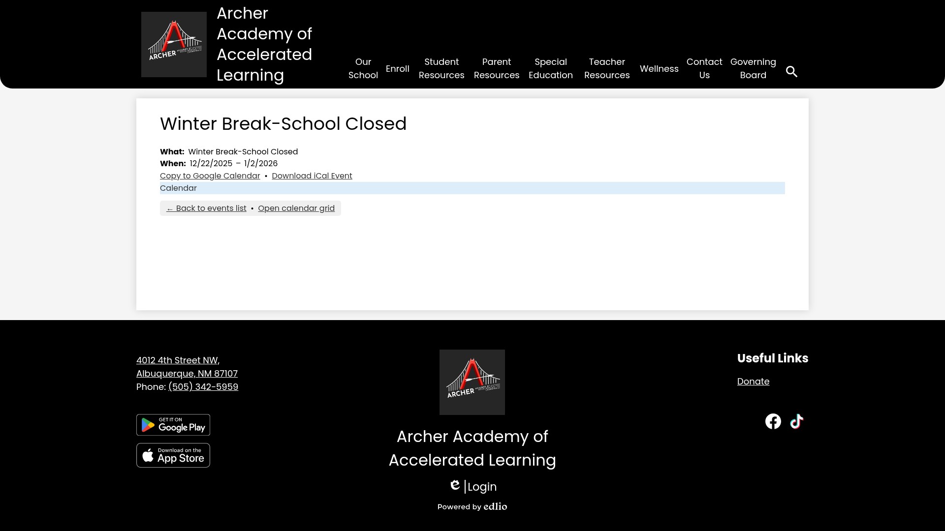 Screenshot of archernm.org