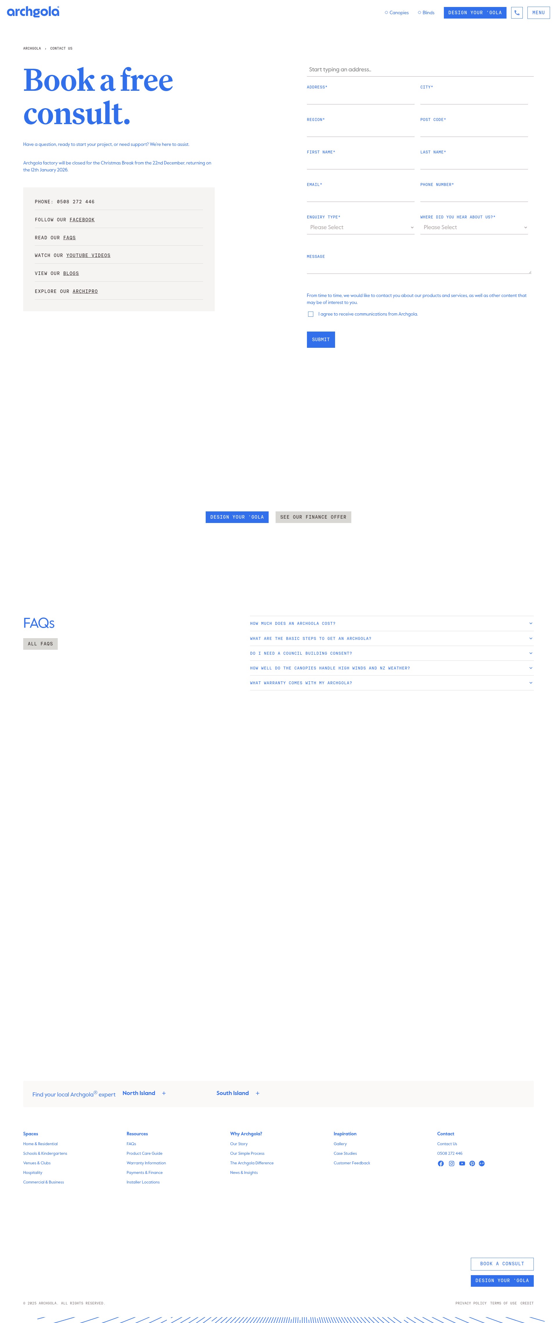 Screenshot of archgola.co.nz