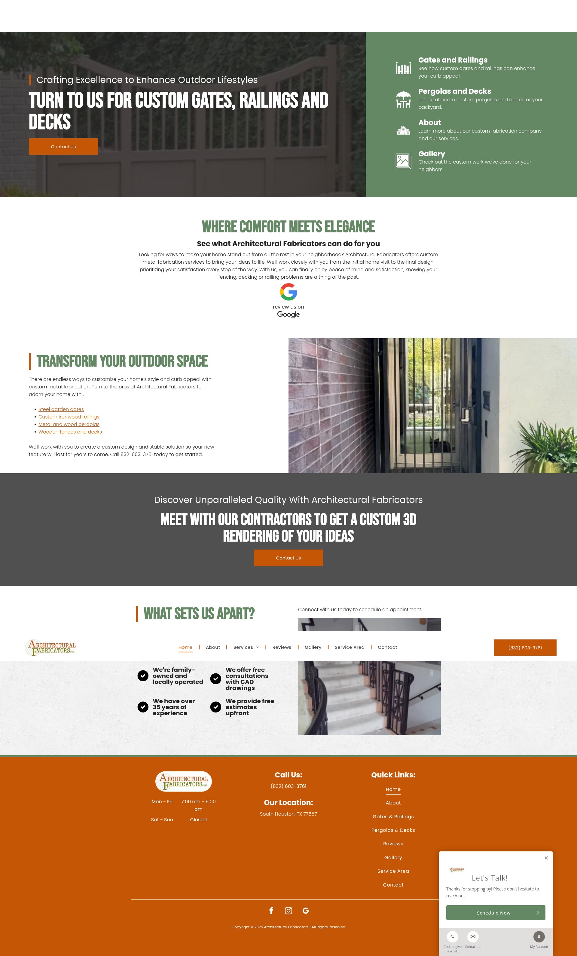 Screenshot of architecturalfabricators.com