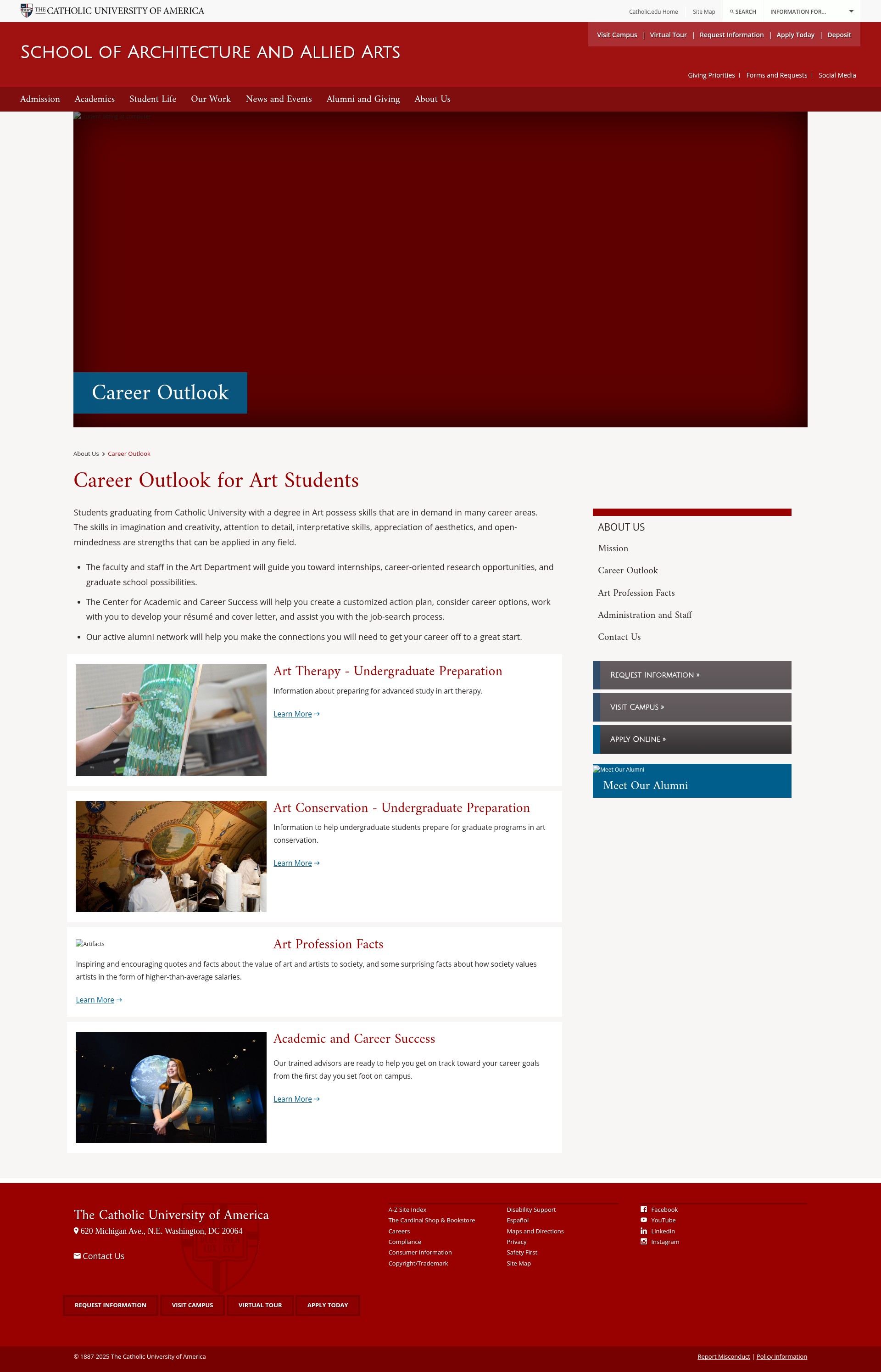 Screenshot of architecture.catholic.edu