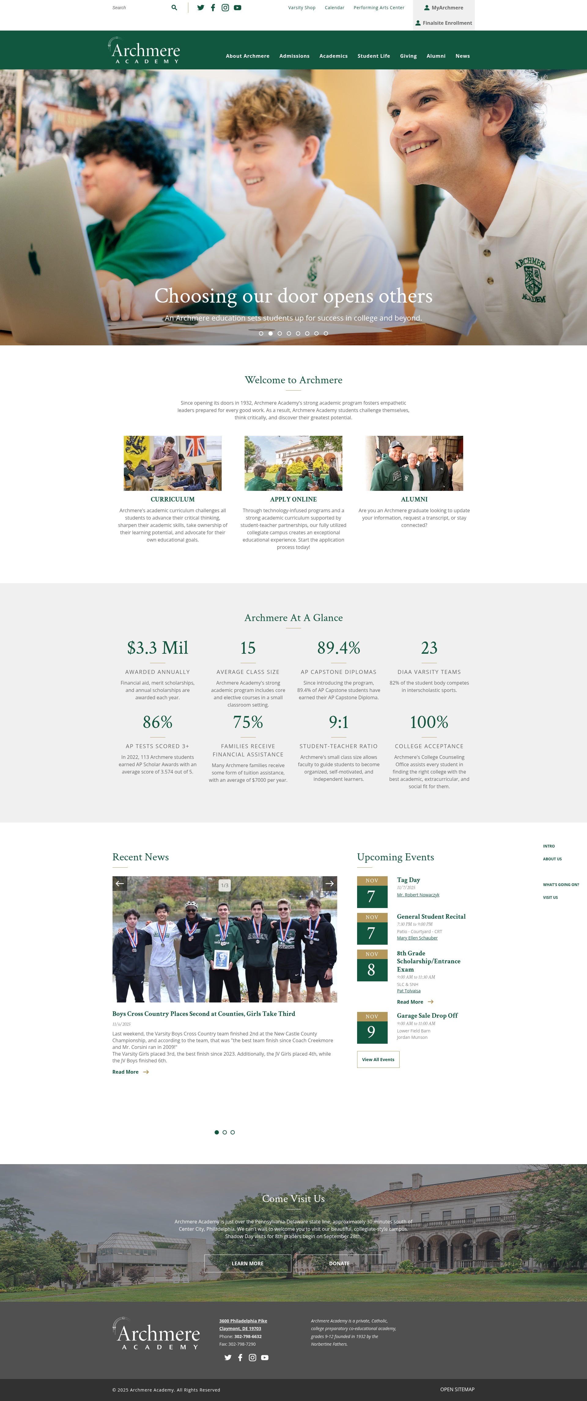 Screenshot of archmereacademy.com