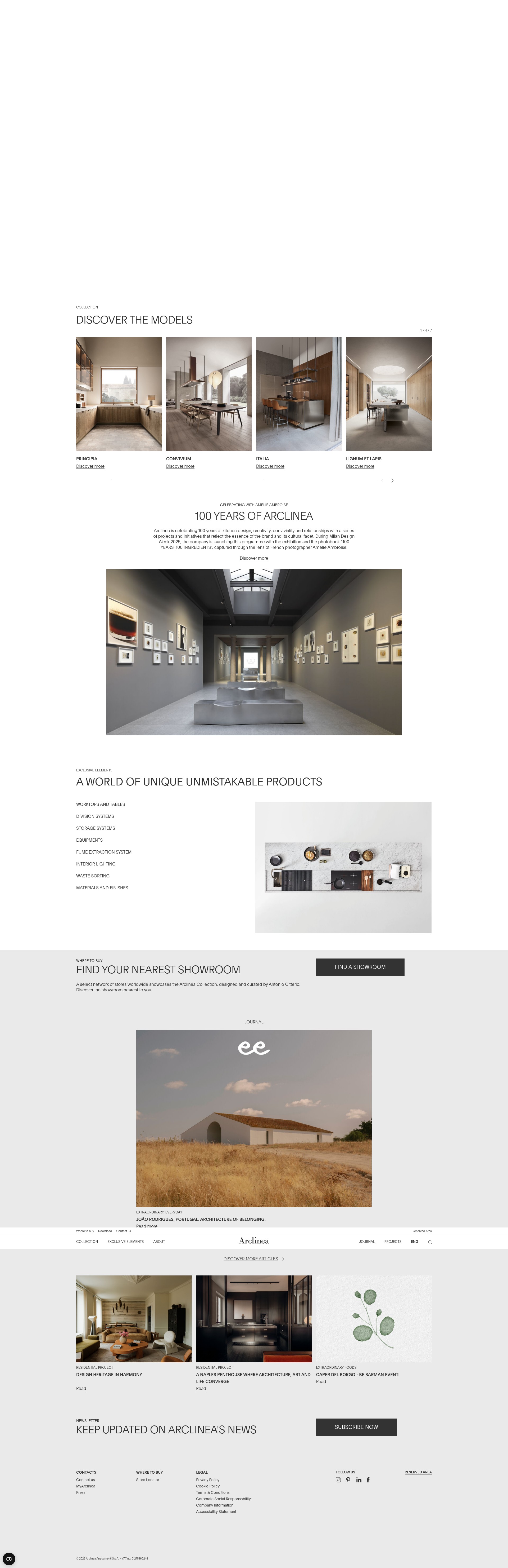 Screenshot of arclinea.com