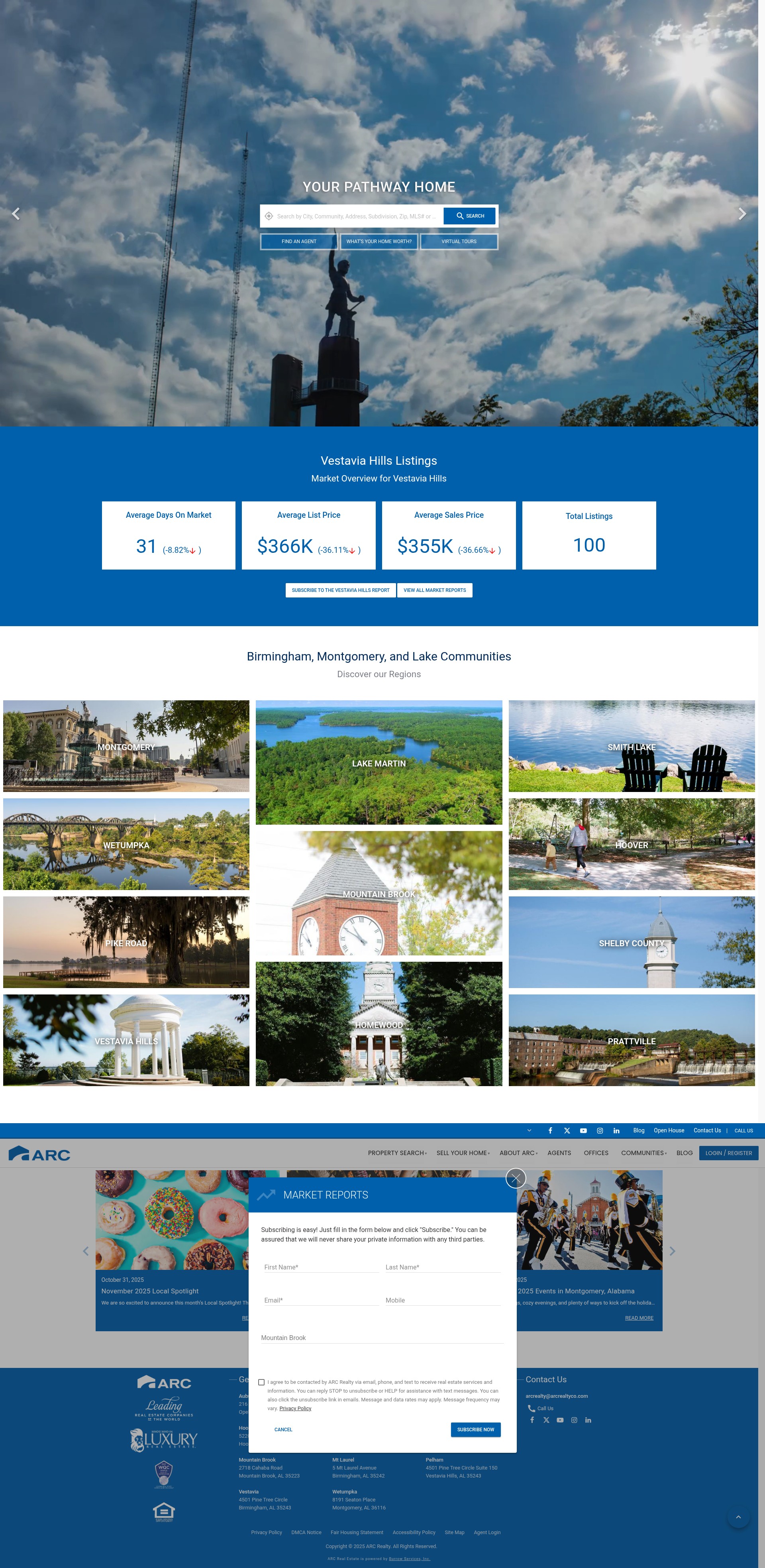 Screenshot of arcrealtyco.com