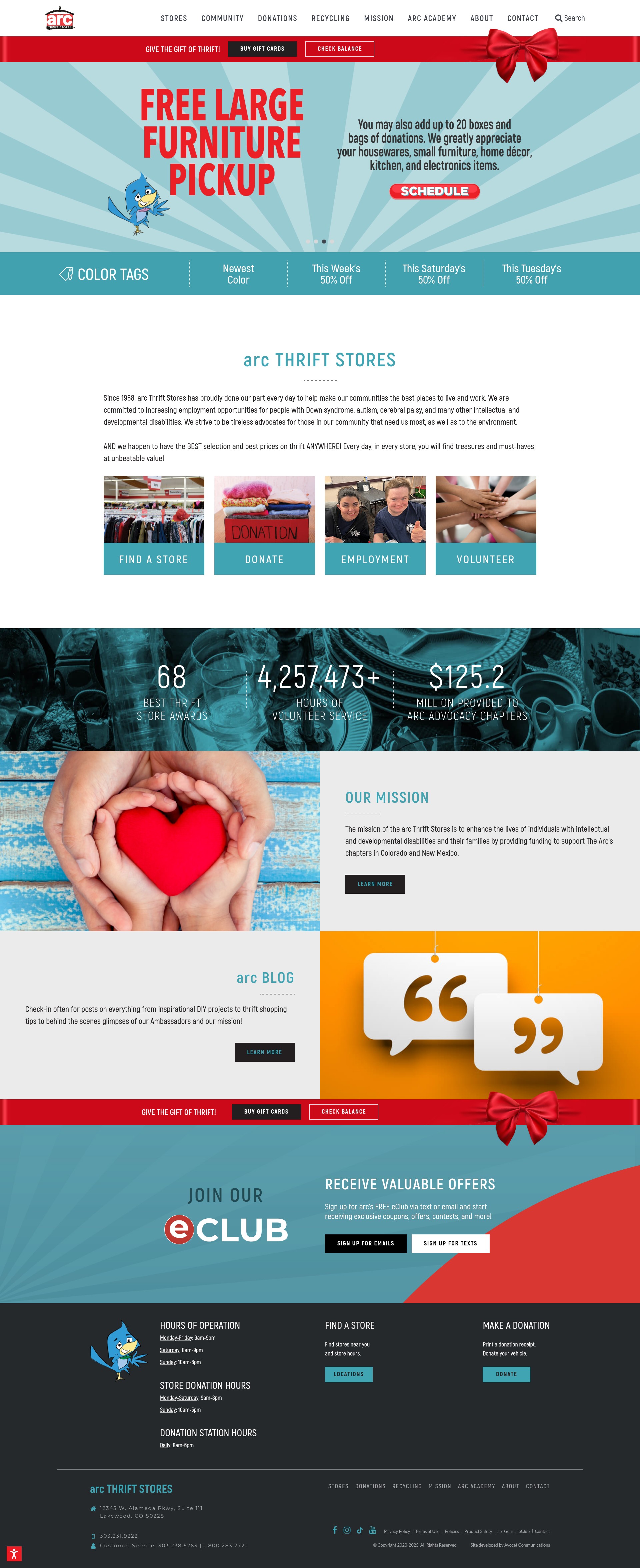 Screenshot of arcthrift.com