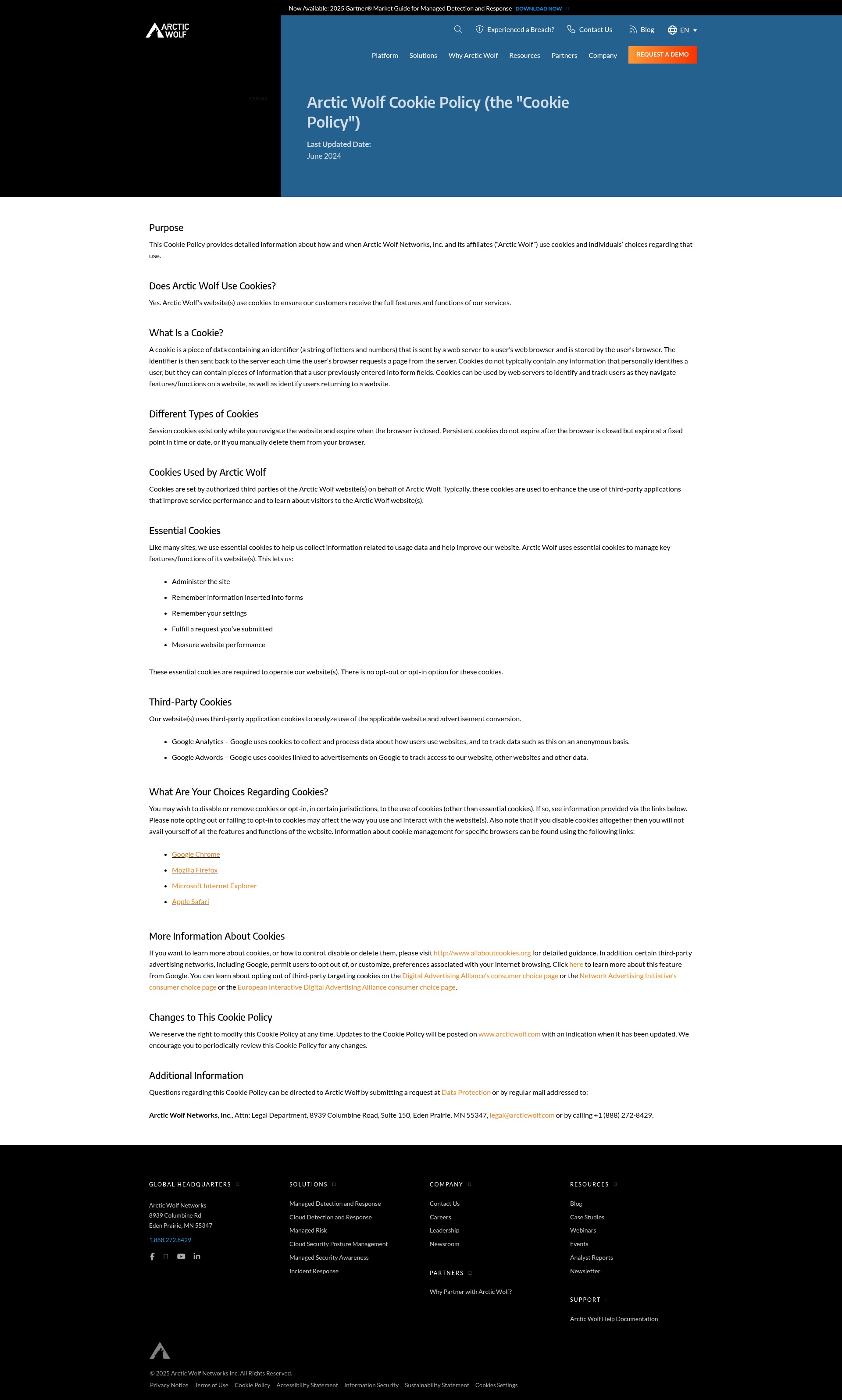 Screenshot of arcticwolf.com