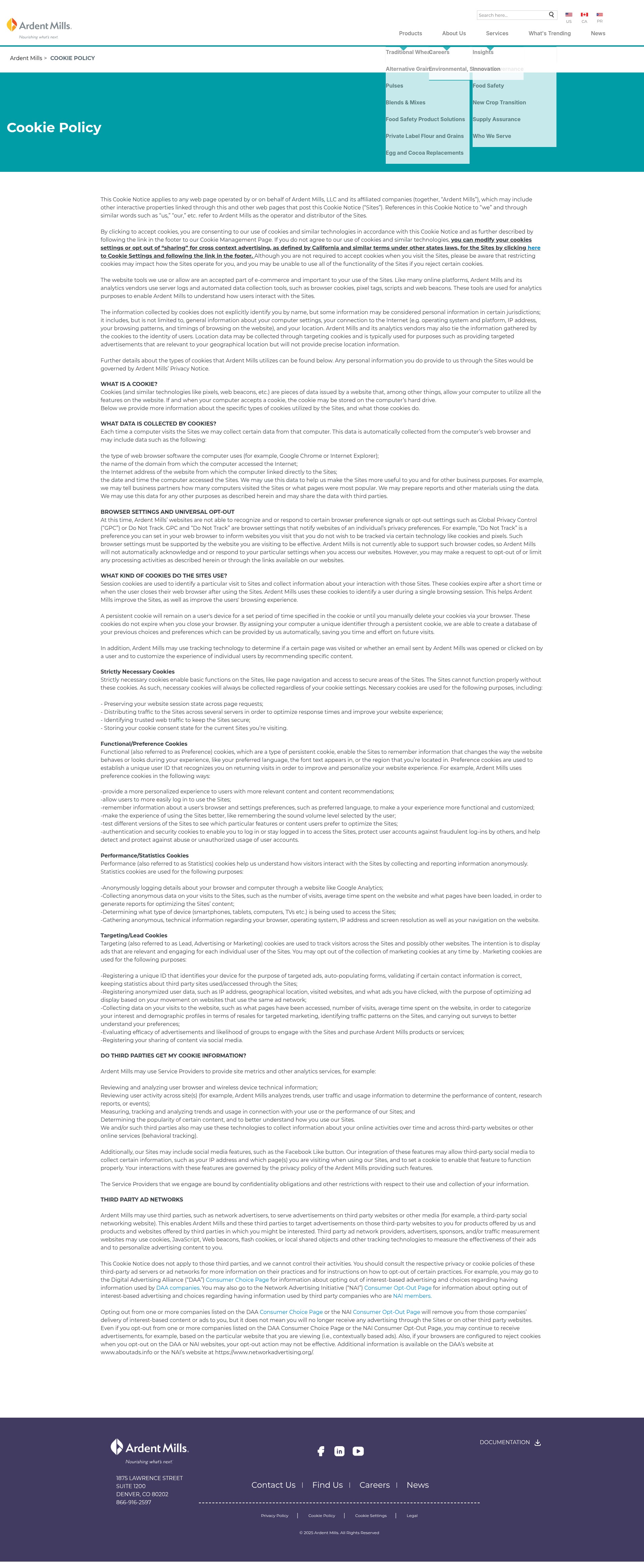 Screenshot of ardentmills.com