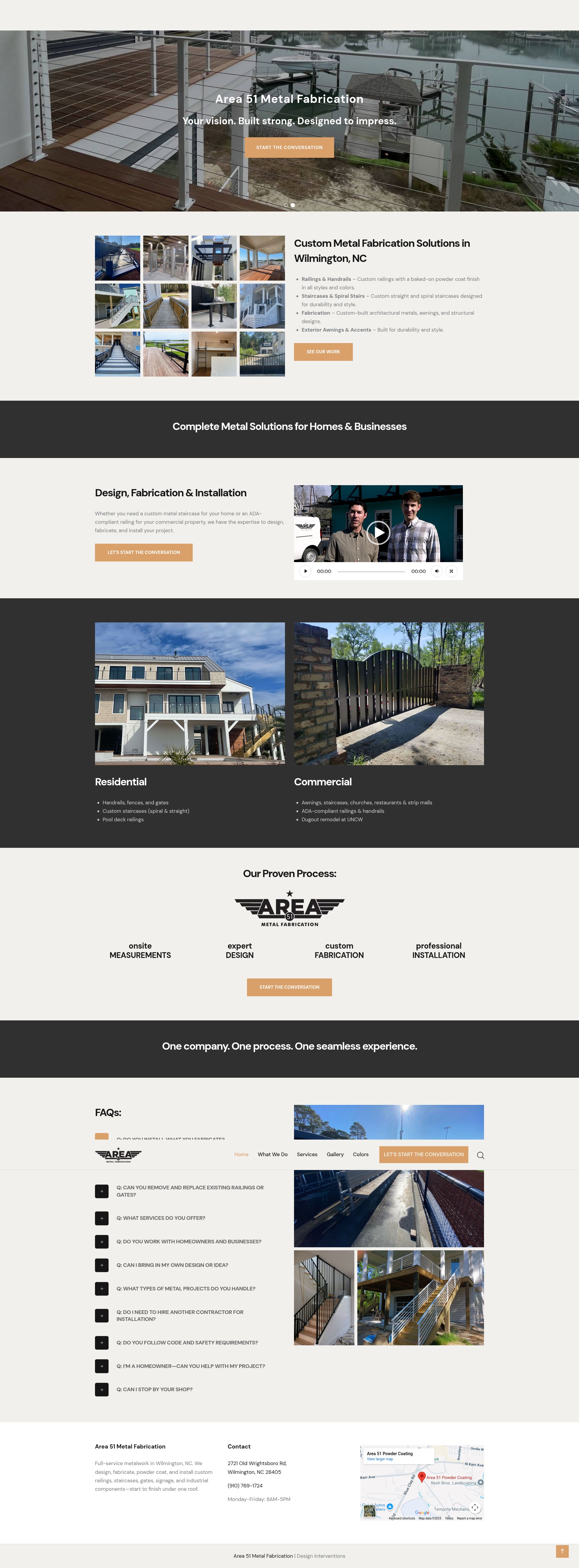 Screenshot of area51metalfabrication.com