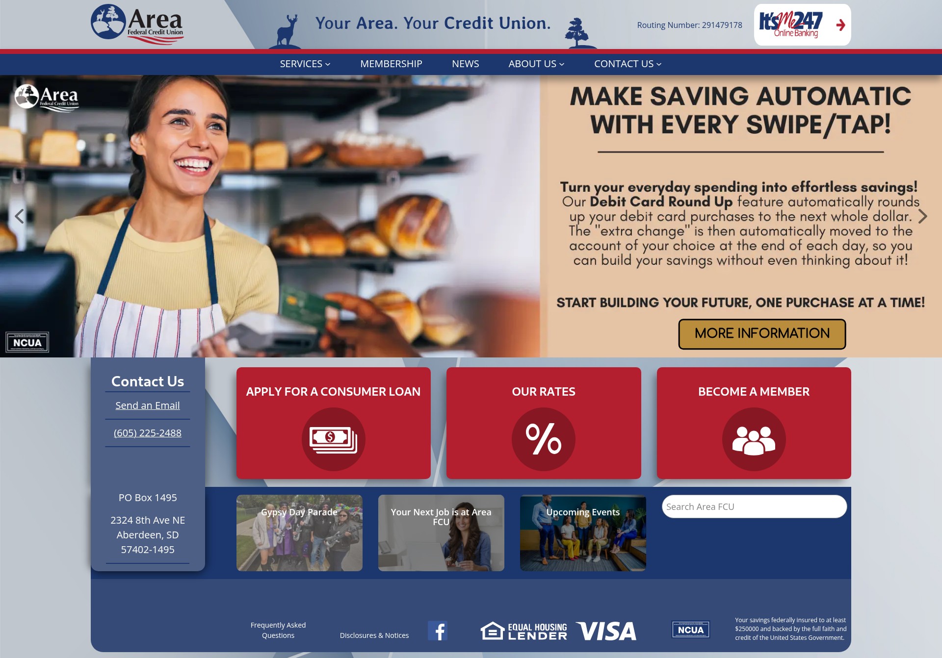 Screenshot of areafcu.org
