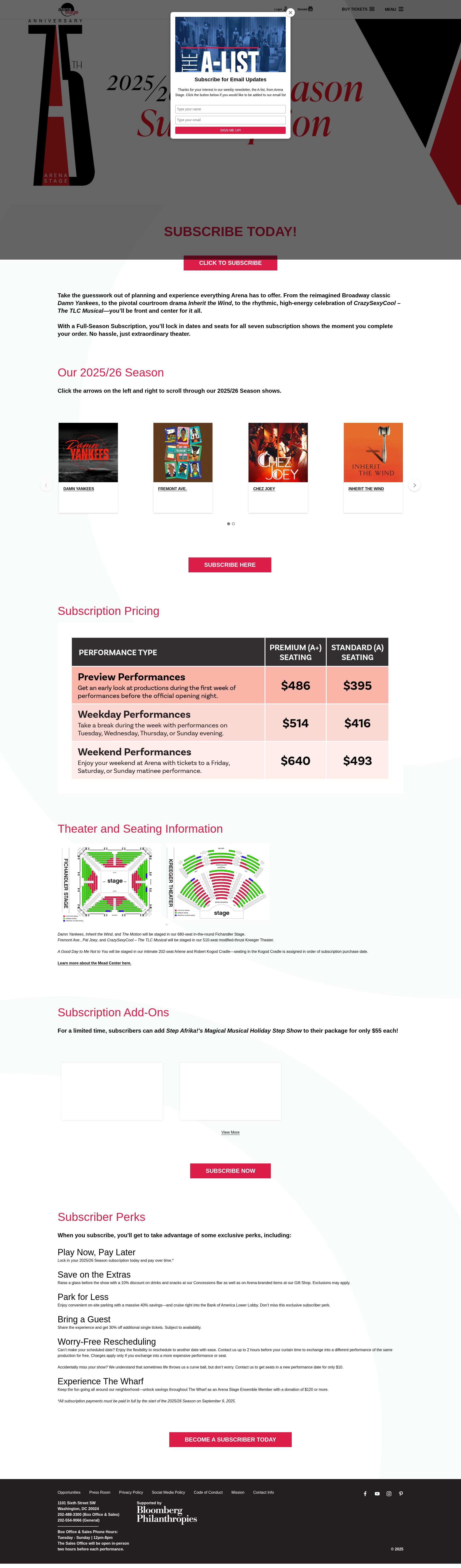 Screenshot of arenastage.org