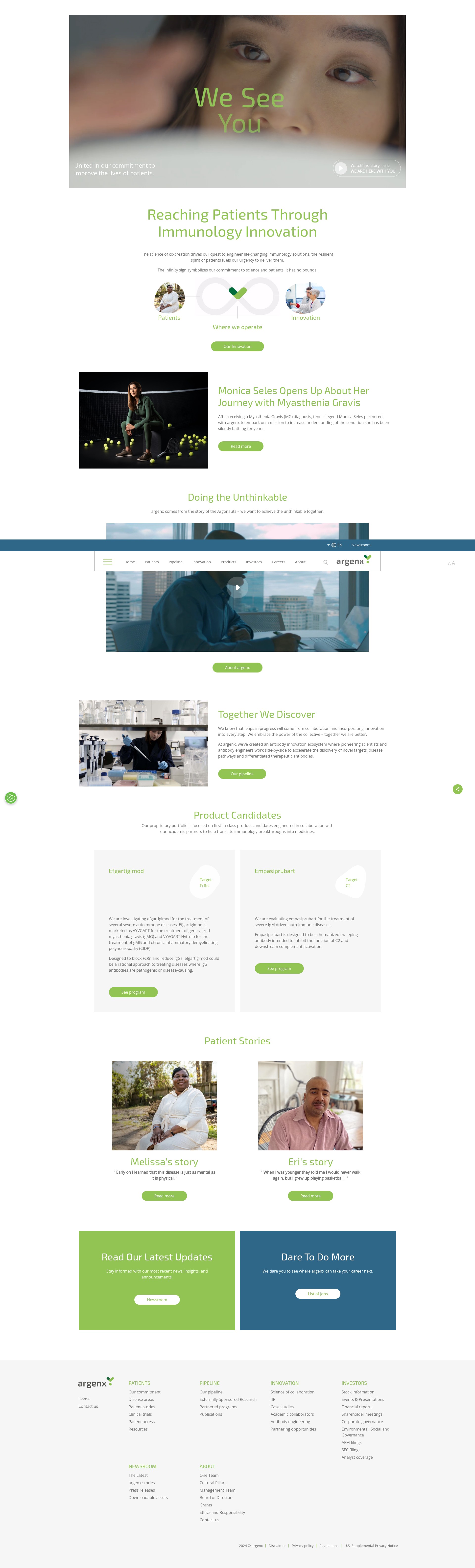 Screenshot of argenx.com