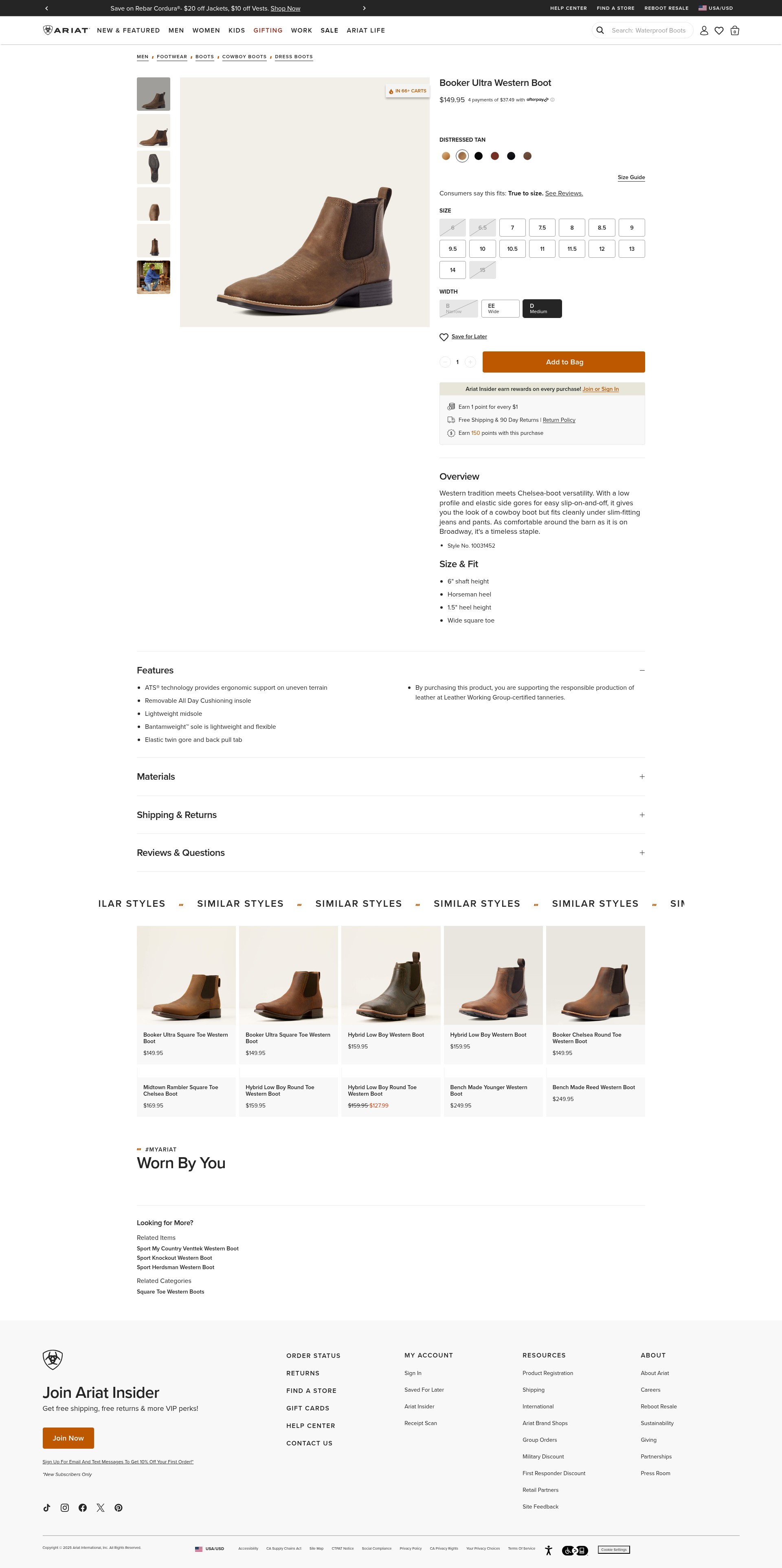 Screenshot of ariat.com