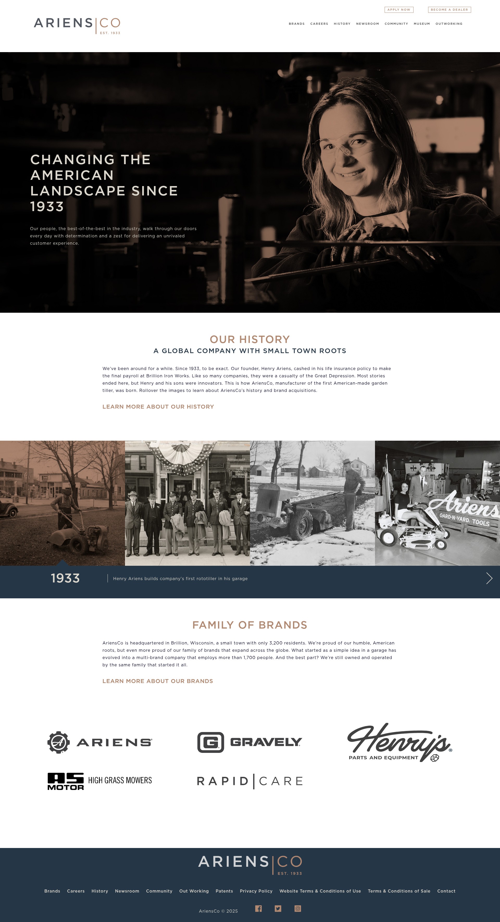 Screenshot of ariensco.com