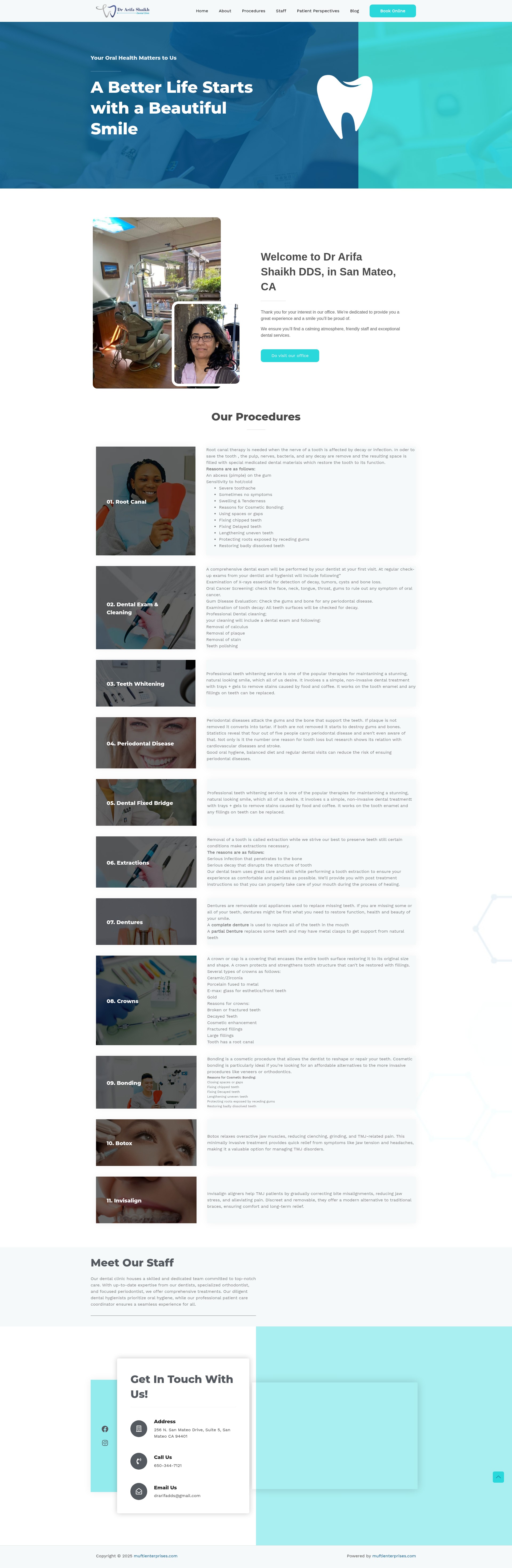 Screenshot of arifashaikhdds.com