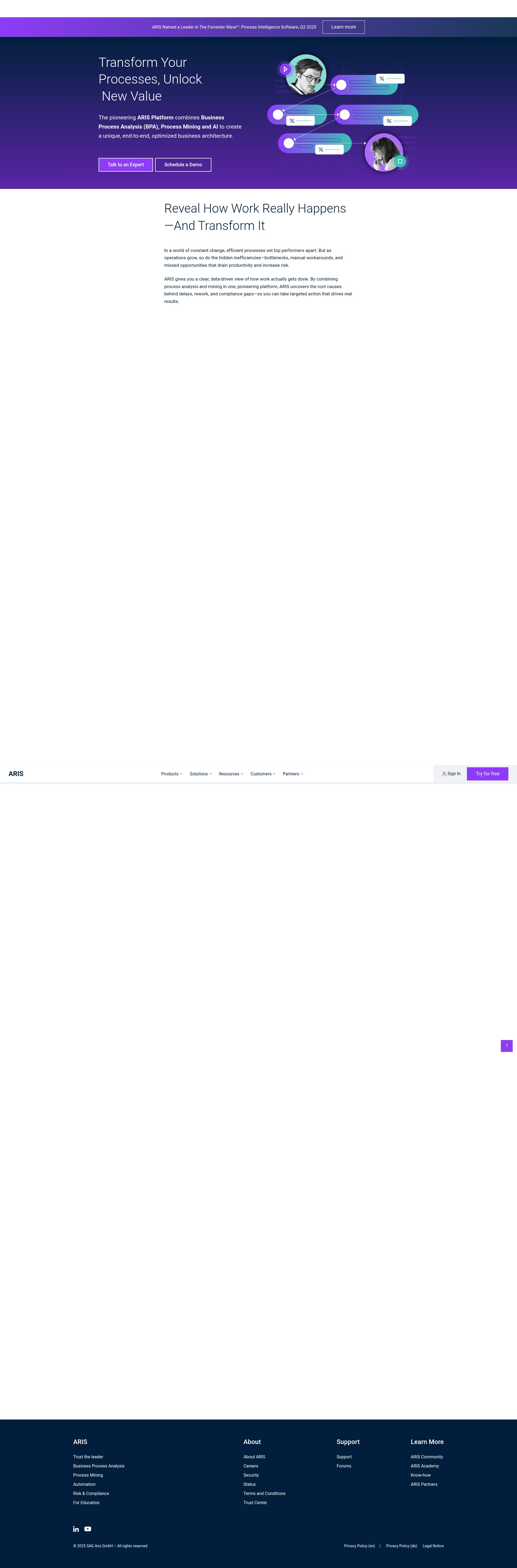 Screenshot of aris.com