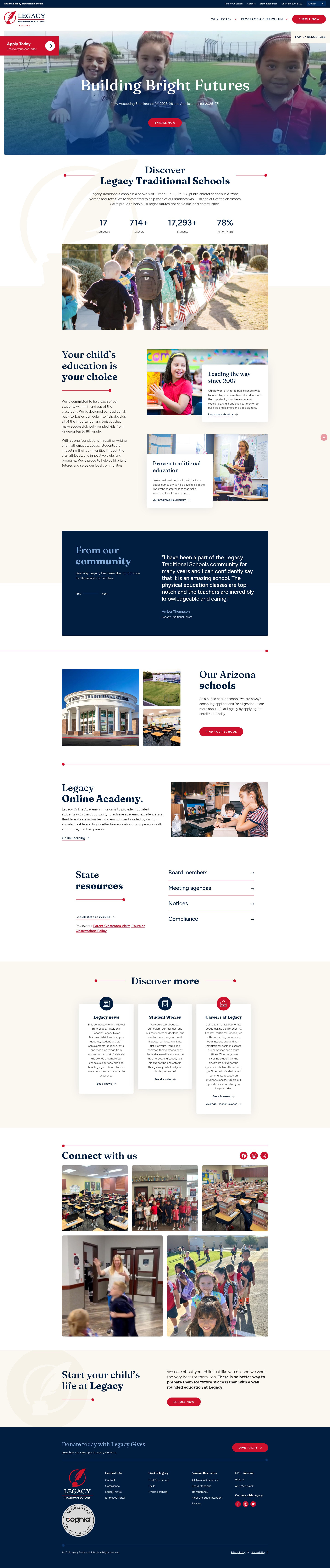Screenshot of arizona.legacytraditional.org