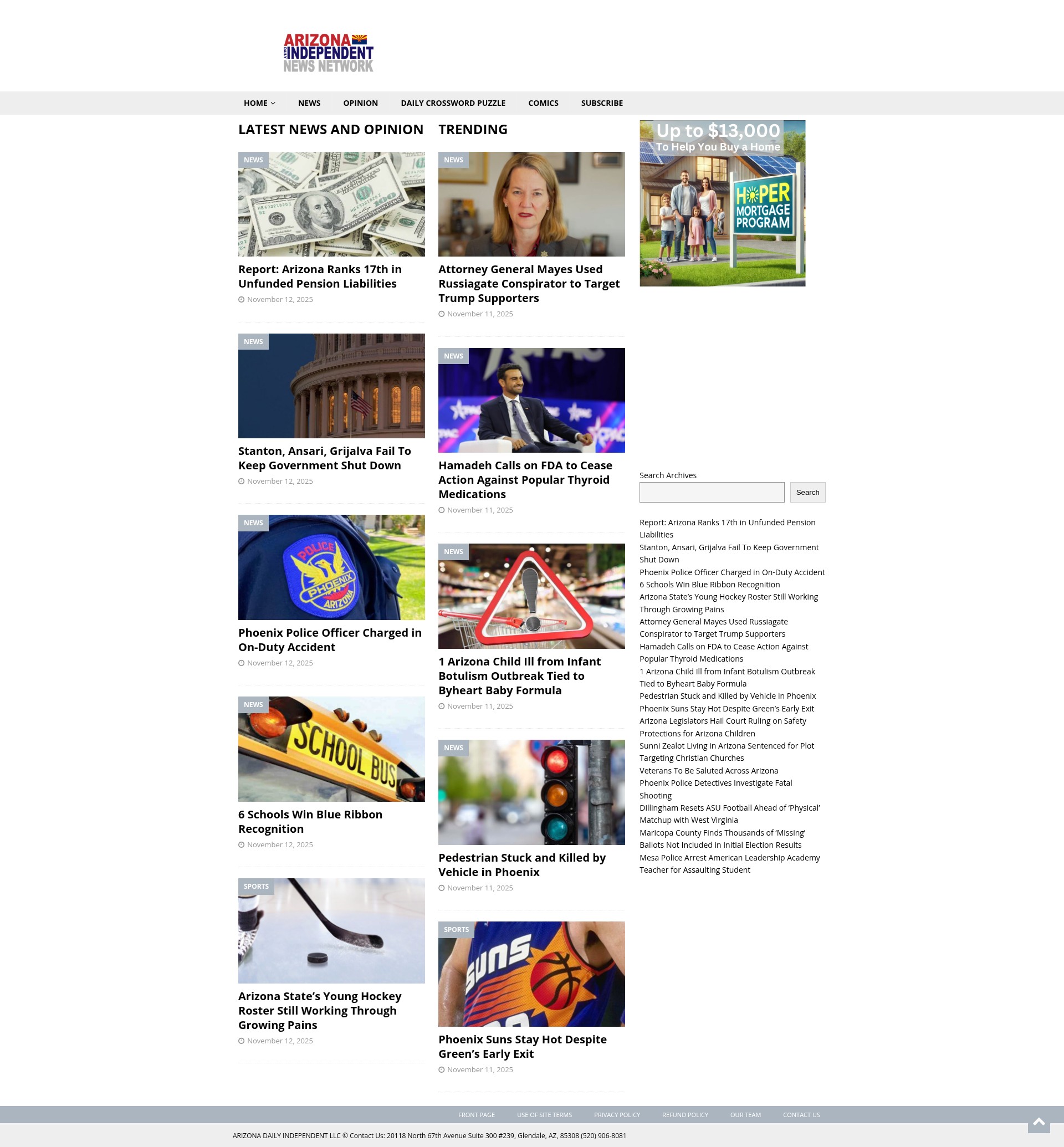 Screenshot of arizonadailyindependent.com