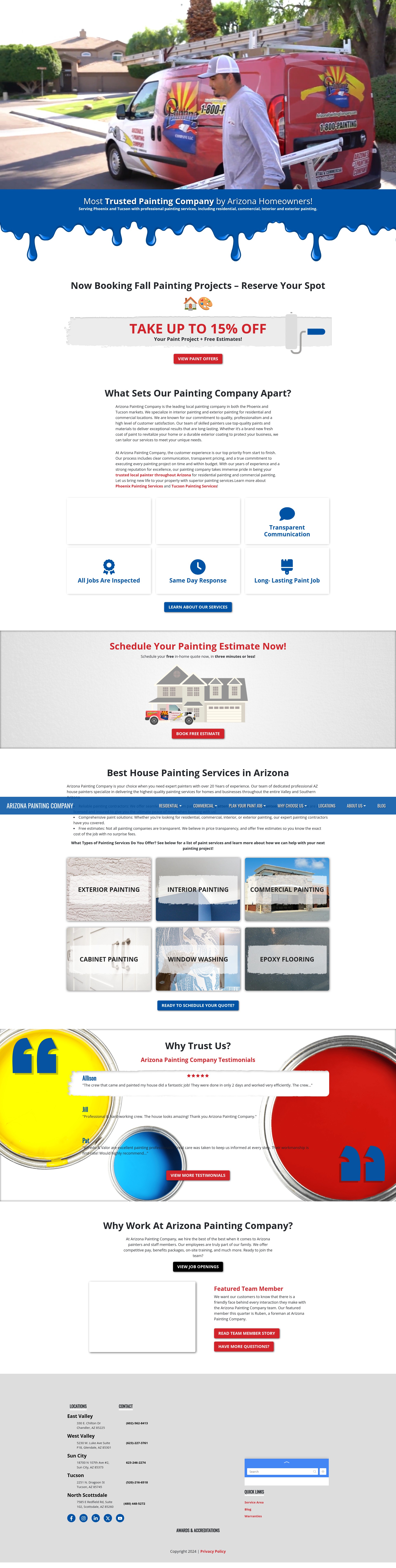 Screenshot of arizonapaintingcompany.com