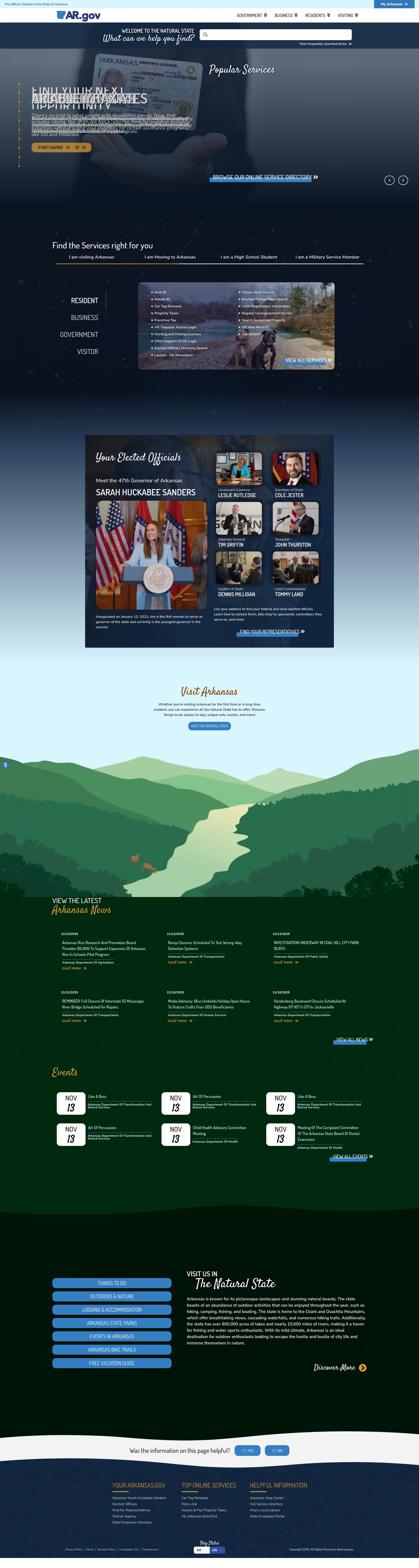 Screenshot of arkansas.gov