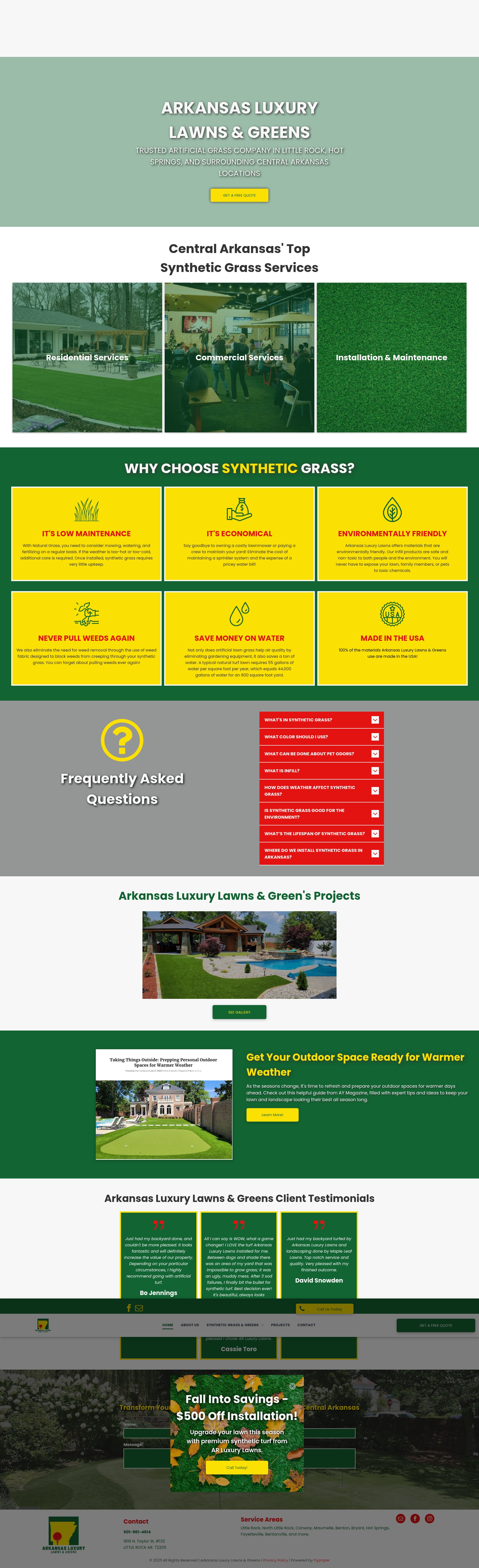 Screenshot of arkansasluxurylawns.com